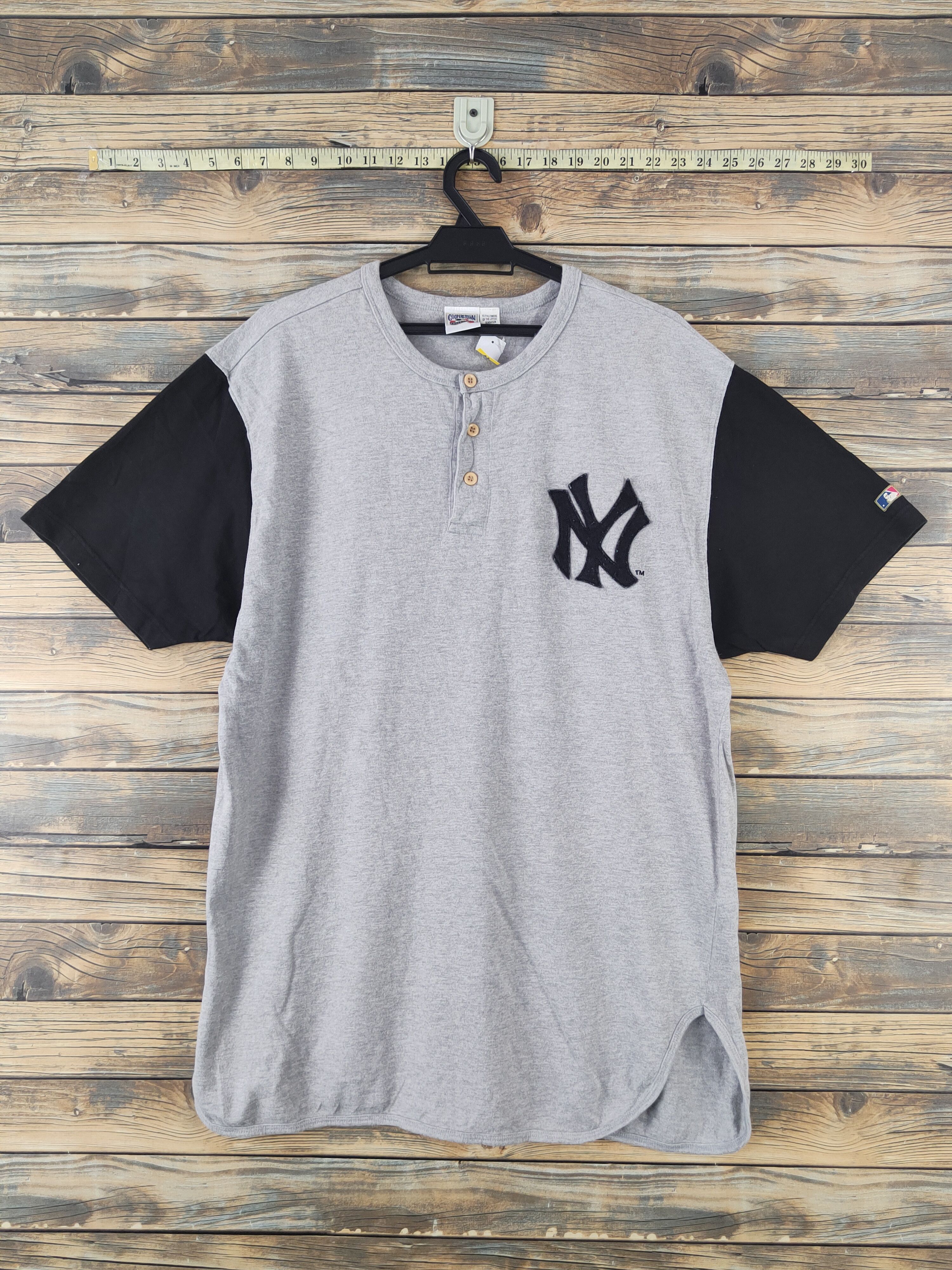 DL Cooperstown collection Gray NY Short Sleeve T-shirt #2052