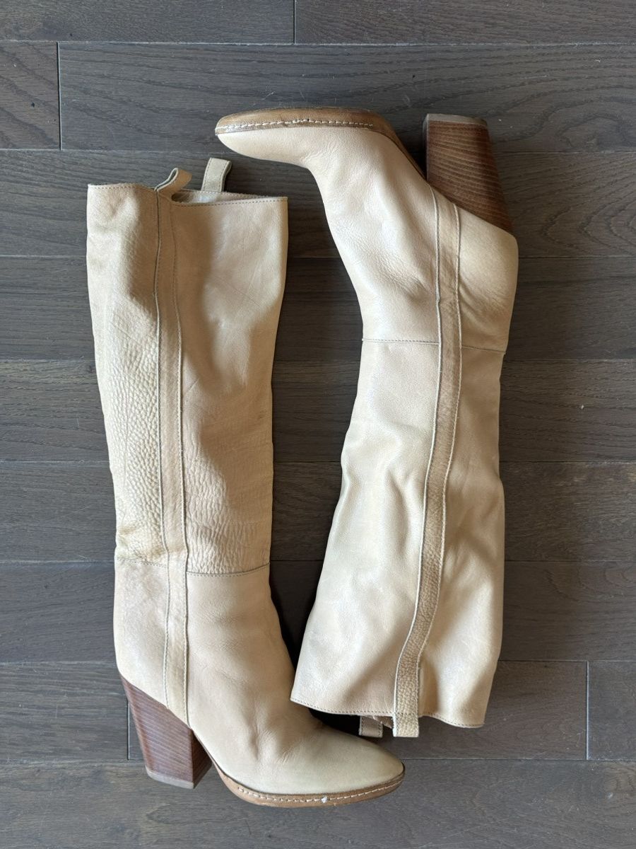 A.F. Vandevorst Rare A.F. Vandevorst tan/nude leather heeled boots sz 37 Size US 7 / IT 37 - 5 Thumbnail