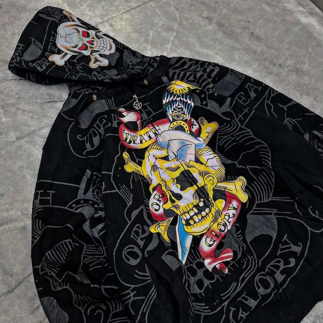 Christian Audigier × Ed Hardy Y2k Christian Audigeri 'Death Or Glory ' Zipper Jacket Size US M / EU 48-50 / 2 - 2 Thumbnail