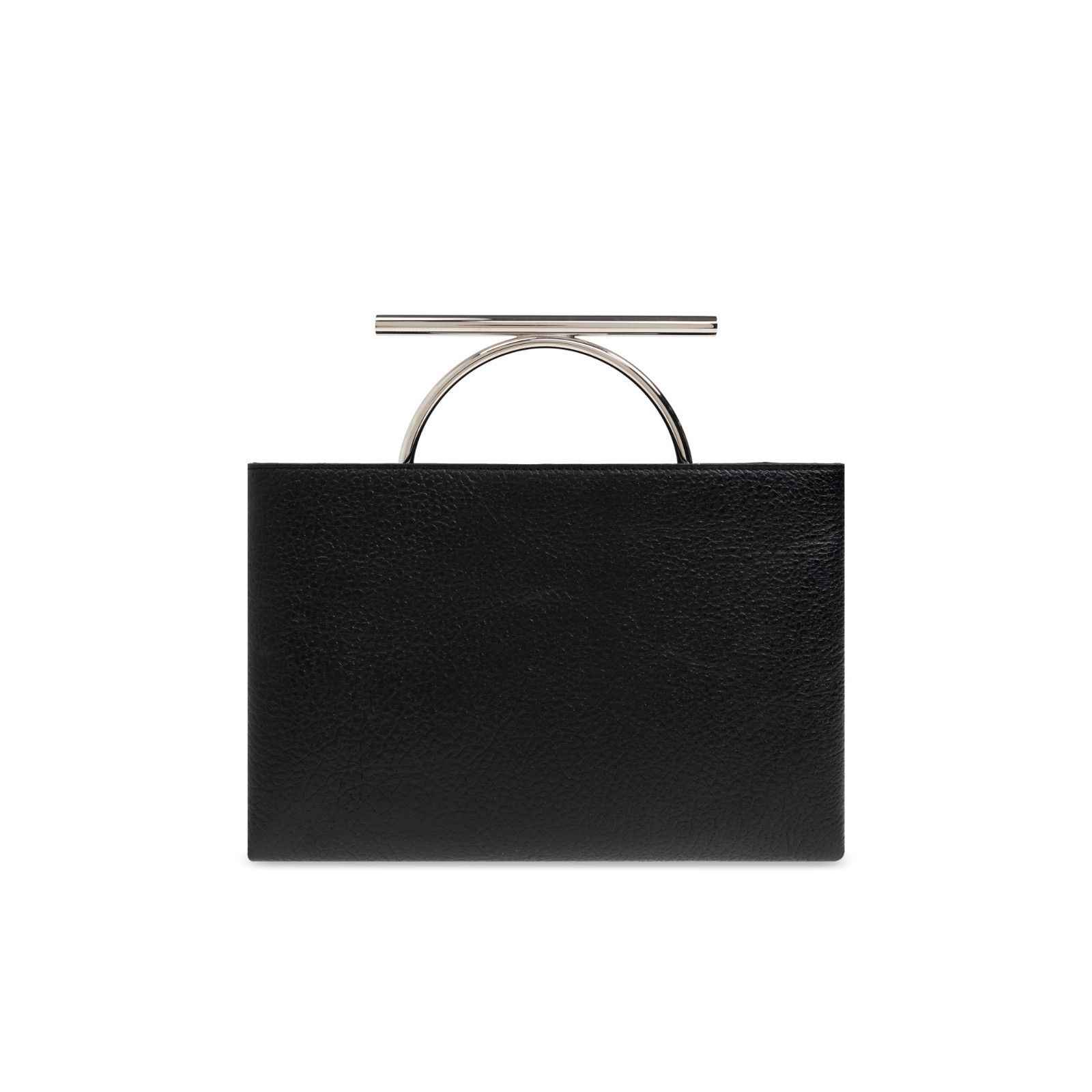 Alexander McQueen ALEXANDER MCQUEEN Metal Ring Handle Black Leather Envelope C Size ONE SIZE - 2 Thumbnail