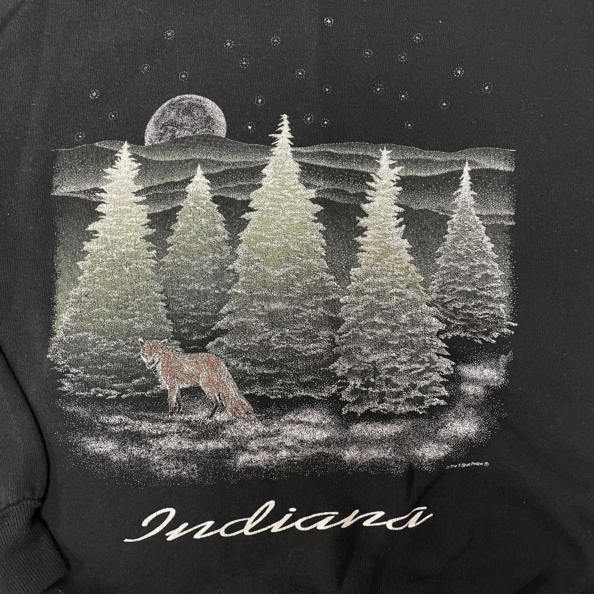 Russell Athletic Vtg Black Sweatshirt Indiana SNOWY MOUNTAIN Star Fox Size US XL / EU 56 / 4 - 2 Thumbnail