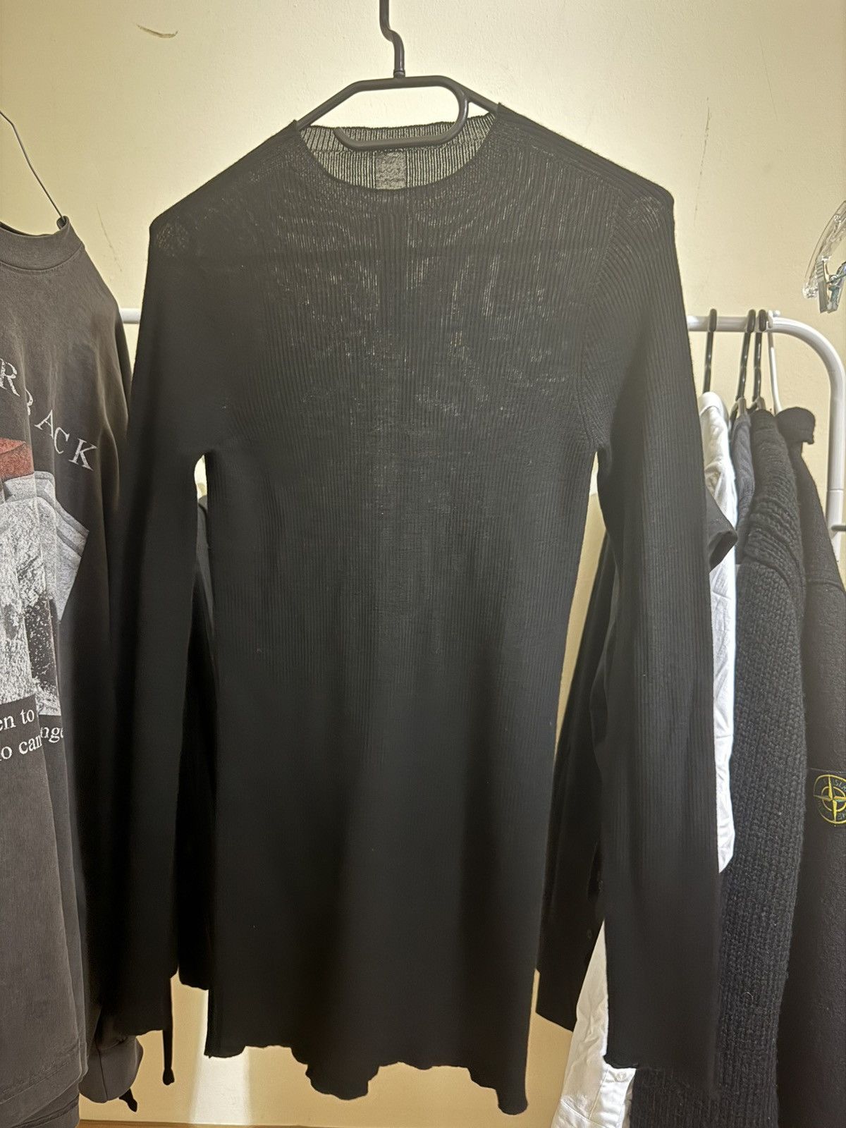 Rick Owens RO Concordians Ribbed Round Neck Sweater Size US XL / EU 56 / 4 - 2 Thumbnail