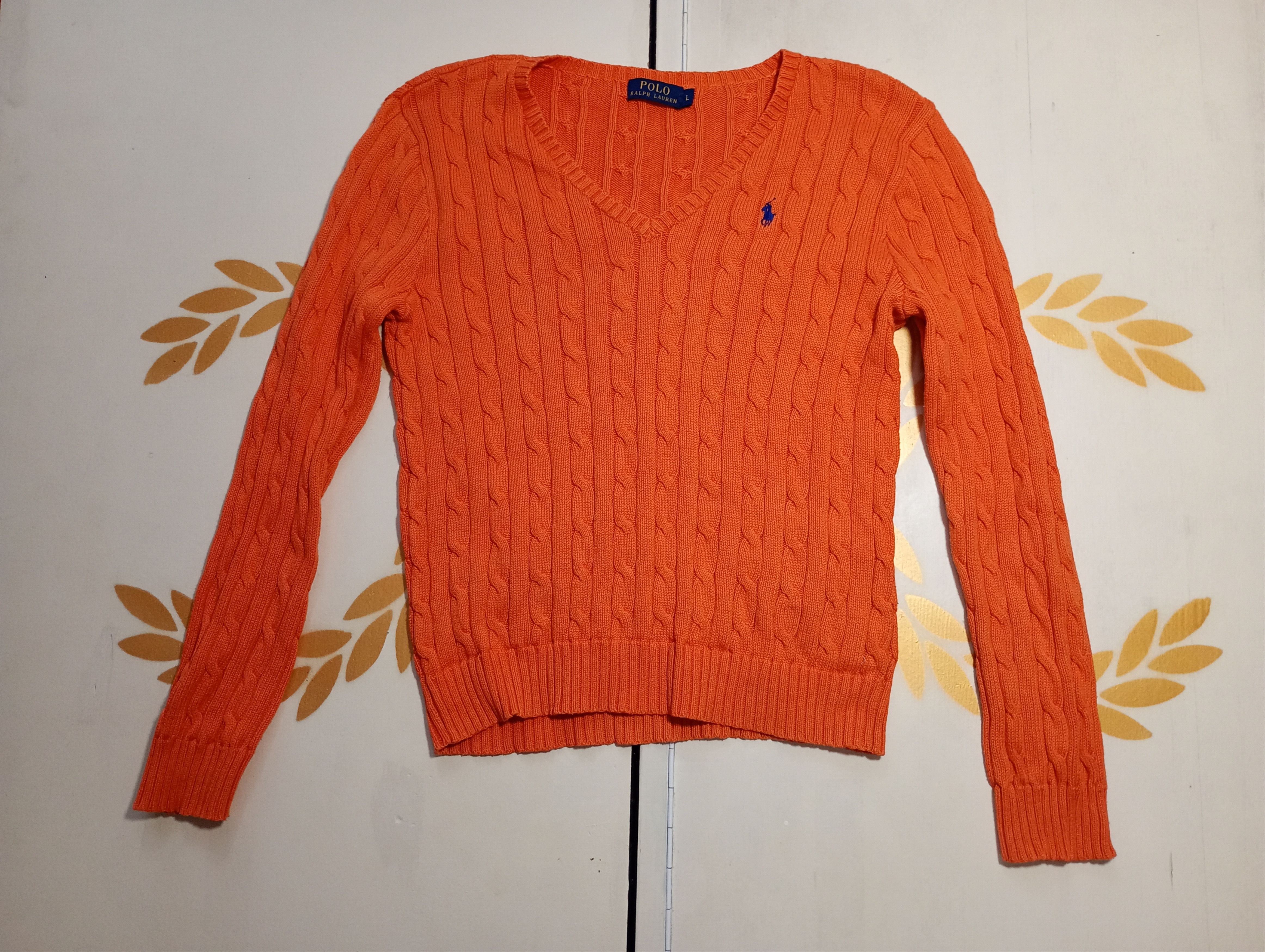 Polo Ralph Lauren Polo Ralph Lauren Women's V-Neck Cable Knit Jumper Size L / US 10 / IT 46 - 1 Thumbnail