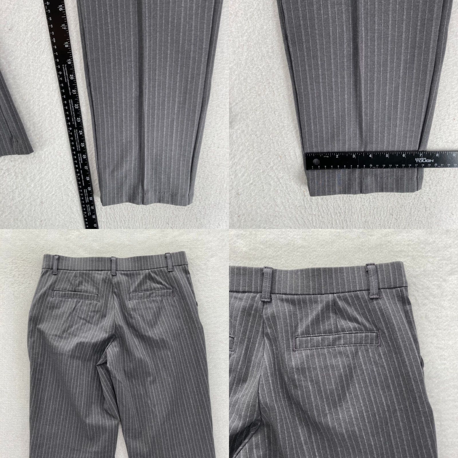 Lee Lee Pants Women's 8 Regular Fit Straight Gray Striped Stretch Mid Rise NWT Size 30" / US 8 / IT 44 - 8 Thumbnail