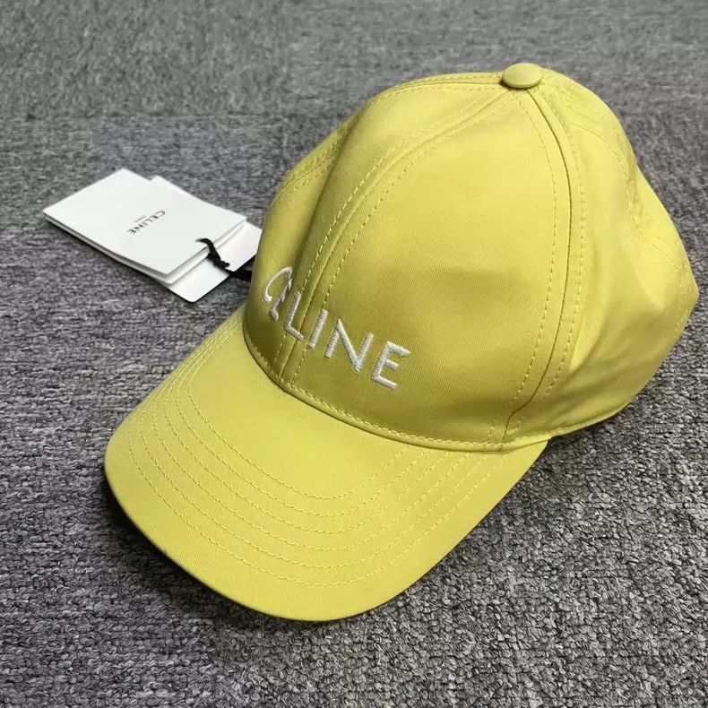 Celine Celine Yellow Embroidered Cotton Cap Size ONE SIZE - 2 Thumbnail