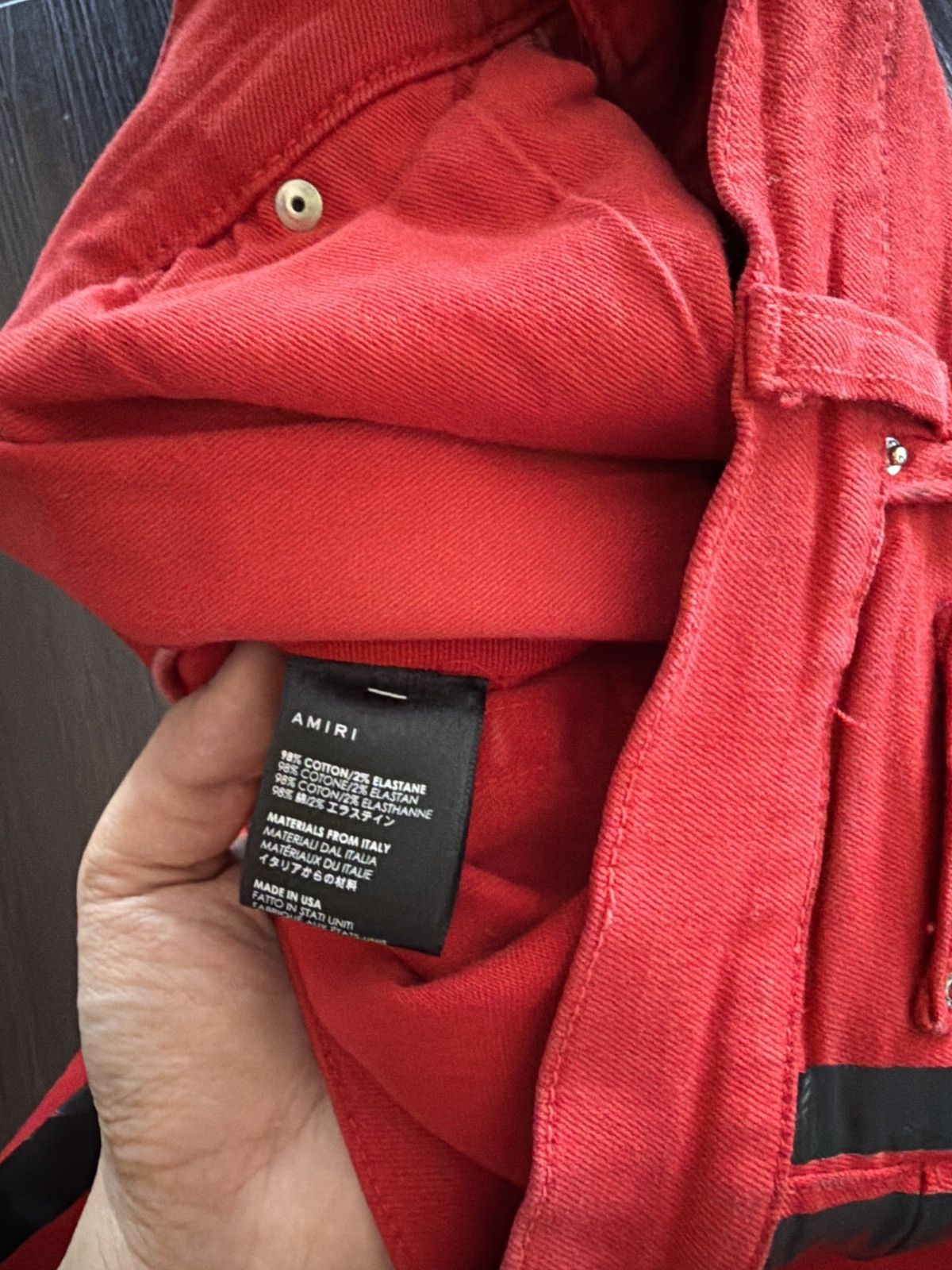 Amiri Amiri All Red With Black Stripe Jeans Size US 34 / EU 50 - 7 Thumbnail