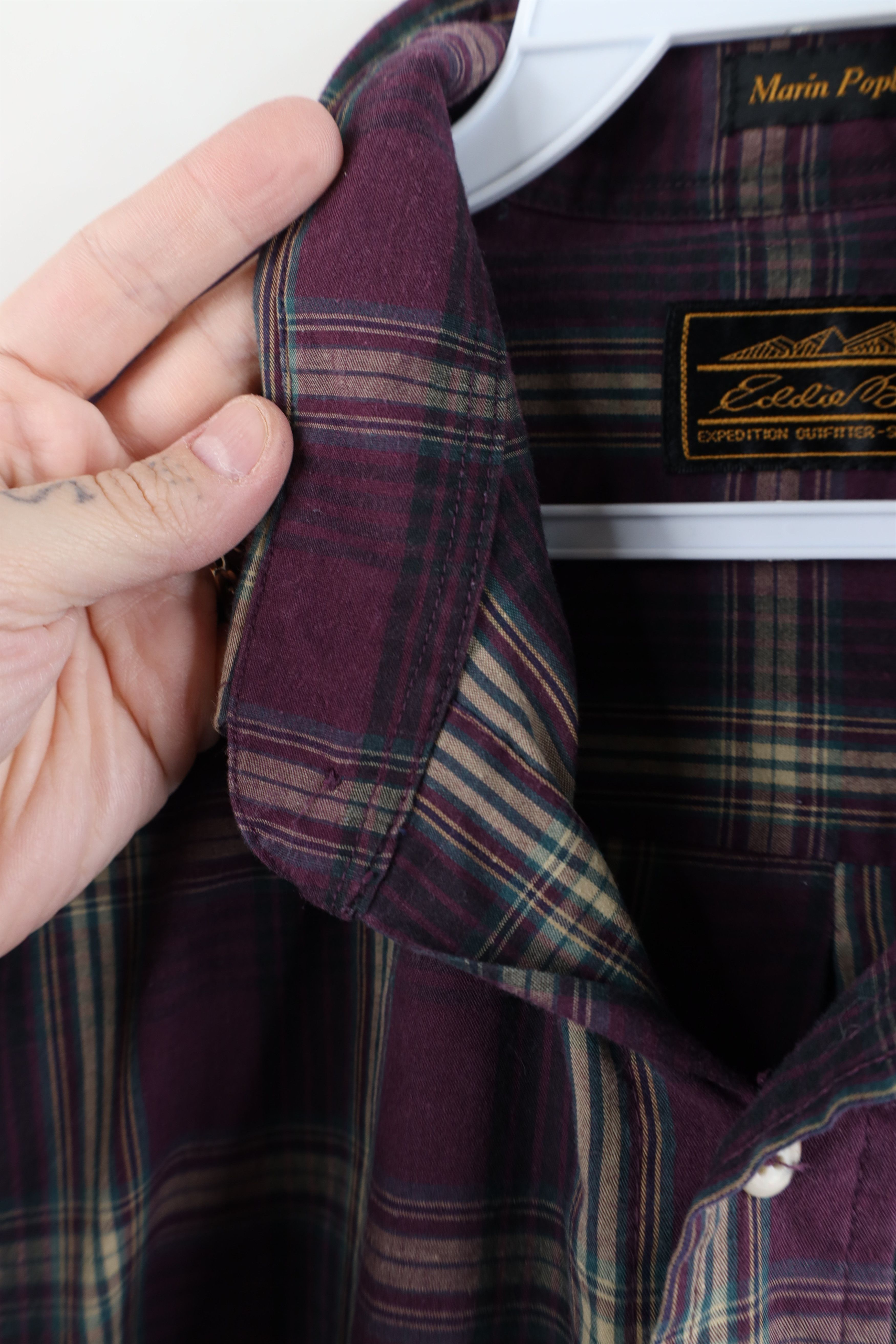 Eddie Bauer × Vintage Vintage 90s Eddie Bauer Poplin Collared Button Down Shirt Size US L / EU 52-54 / 3 - 7 Thumbnail