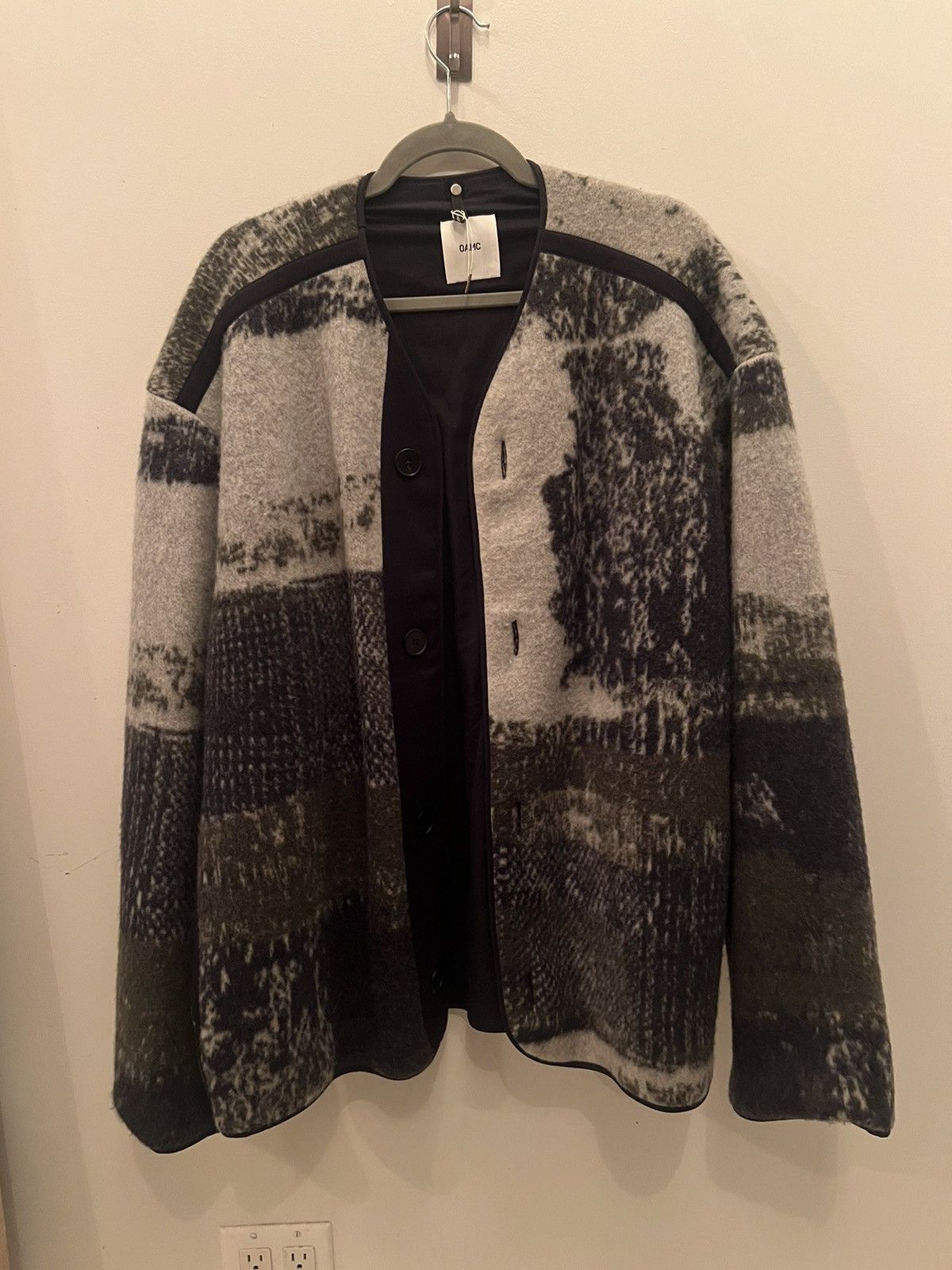 Designer × OAMC Wool Combat 4 Button Cardigan/Jacket With Side Pockets Size US XL / EU 56 / 4 - 1 Thumbnail