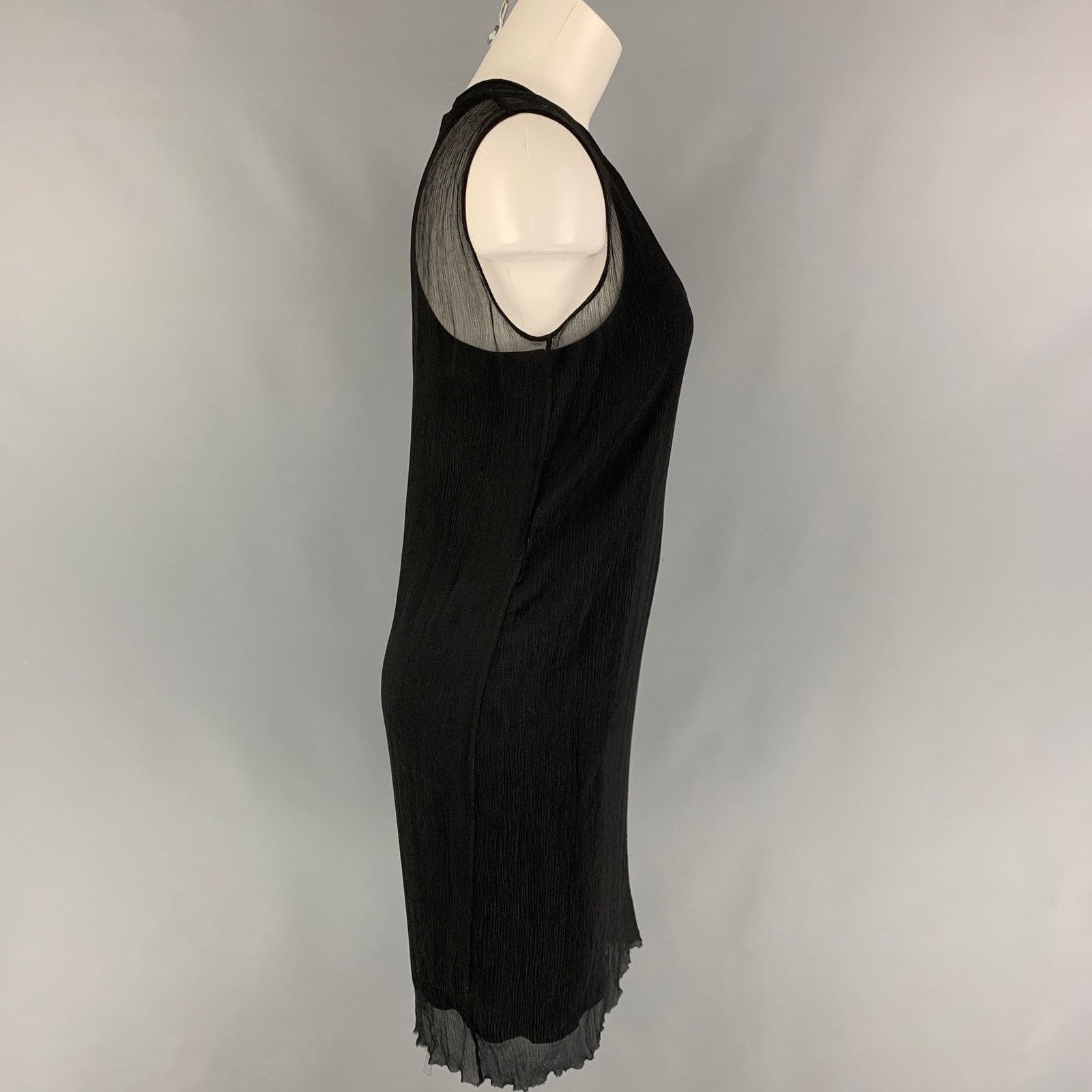 Ports 1961 Size 4 Black Viscose Blend Wrinkled Double Layer Dress Size S / US 4 / IT 40 - 2 Thumbnail