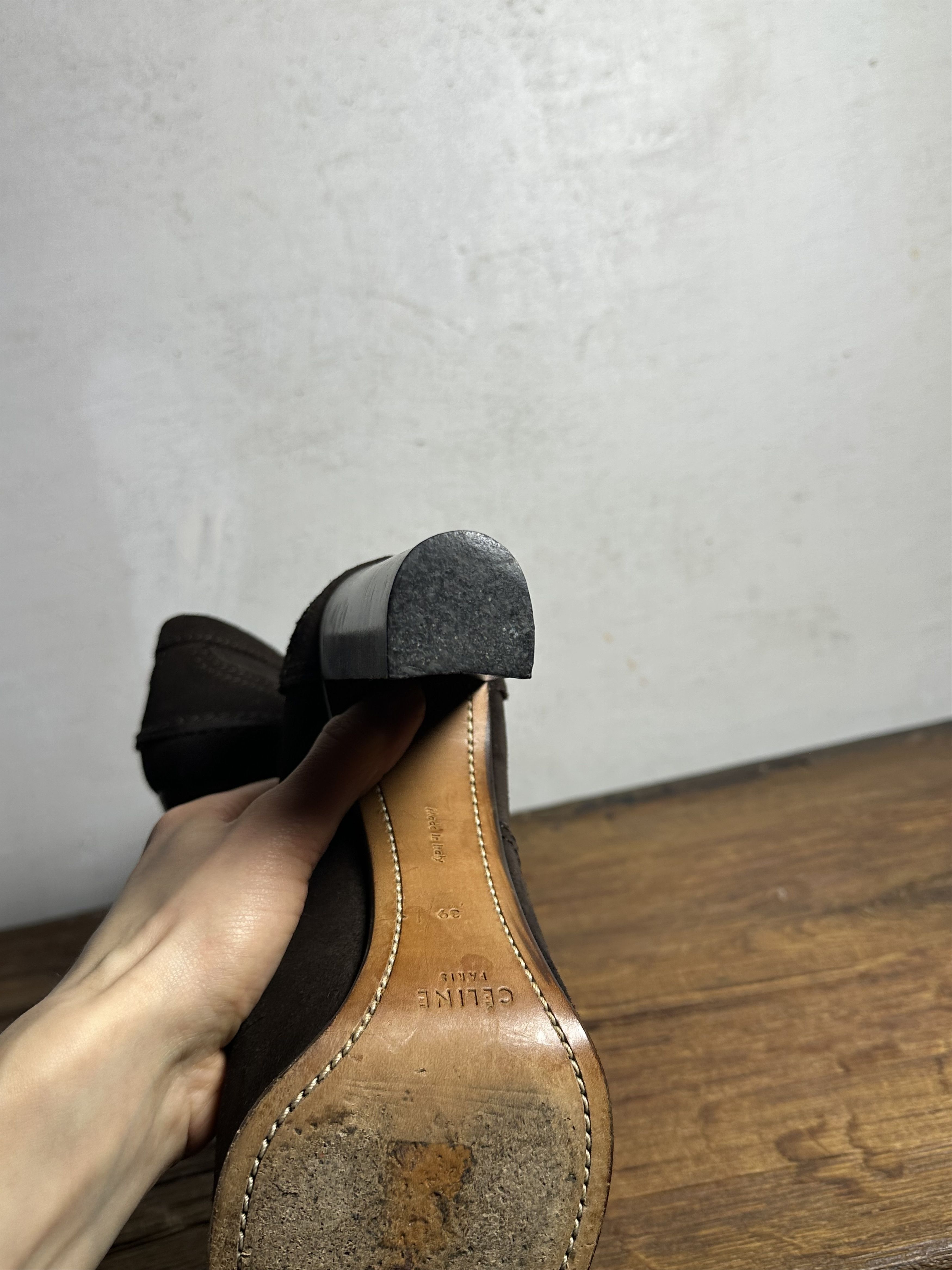 Celine Old Celine Suede Brown Heels Size US 9 / IT 39 - 11 Thumbnail
