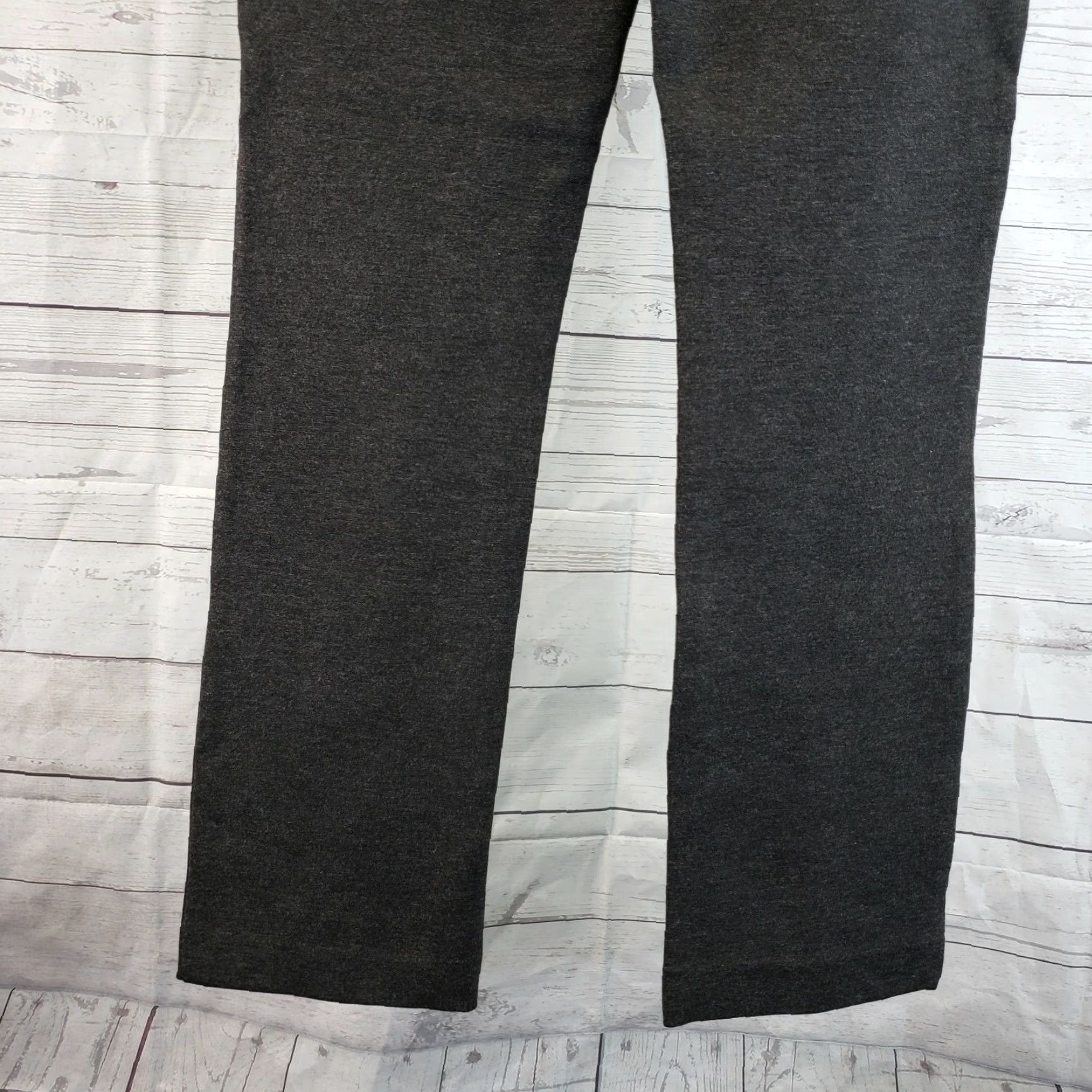 NYDJ NYDJ Womans Straight Leg Ponte Knit Pants With Faux Leather Trim Size 2 Gray Size 26" / US 2 / IT 38 - 5 Thumbnail