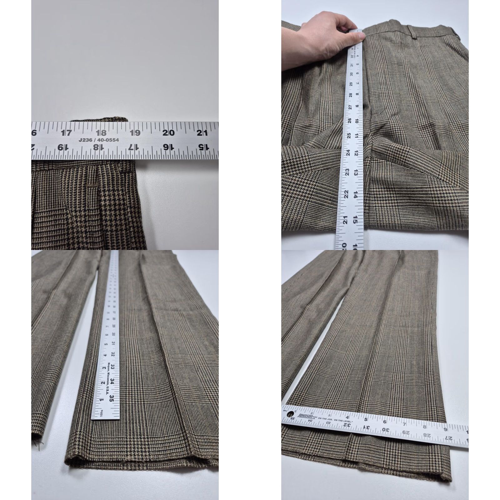 Vintage VINTAGE John Alexander Dress Pants Mens 38x36 Brown Plaid Wool Pleated Unhemmed NWT Size US 38 / EU 54 - 8 Thumbnail