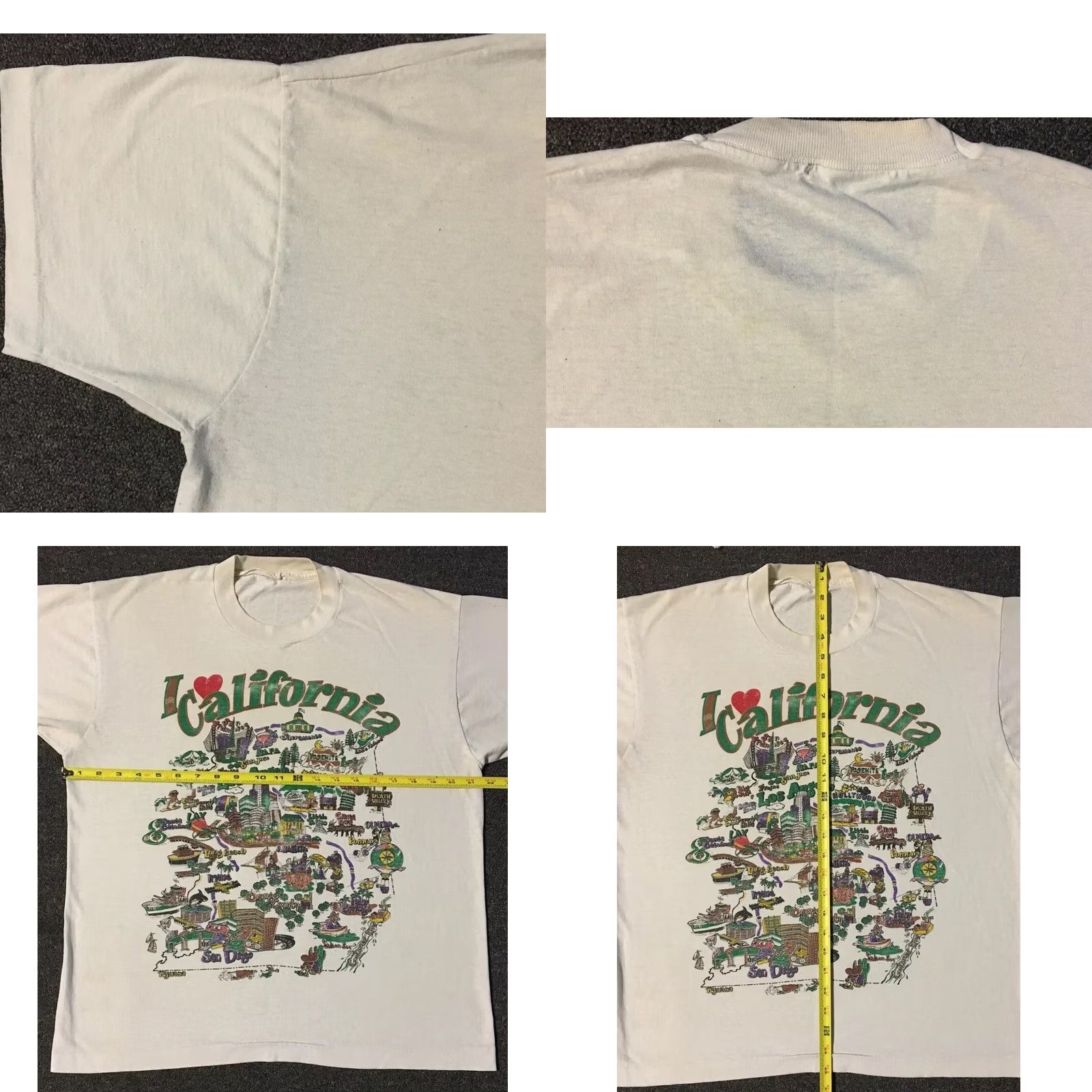 Vintage VINTAGE I Love California Faded Distress Shirt S White Mens 90s 80s Band Graphic Grunge Surf USA Beach Cartoon 80s Distressed Single Stitch T-Shirt Size US S / EU 44-46 / 1 - 10 Thumbnail