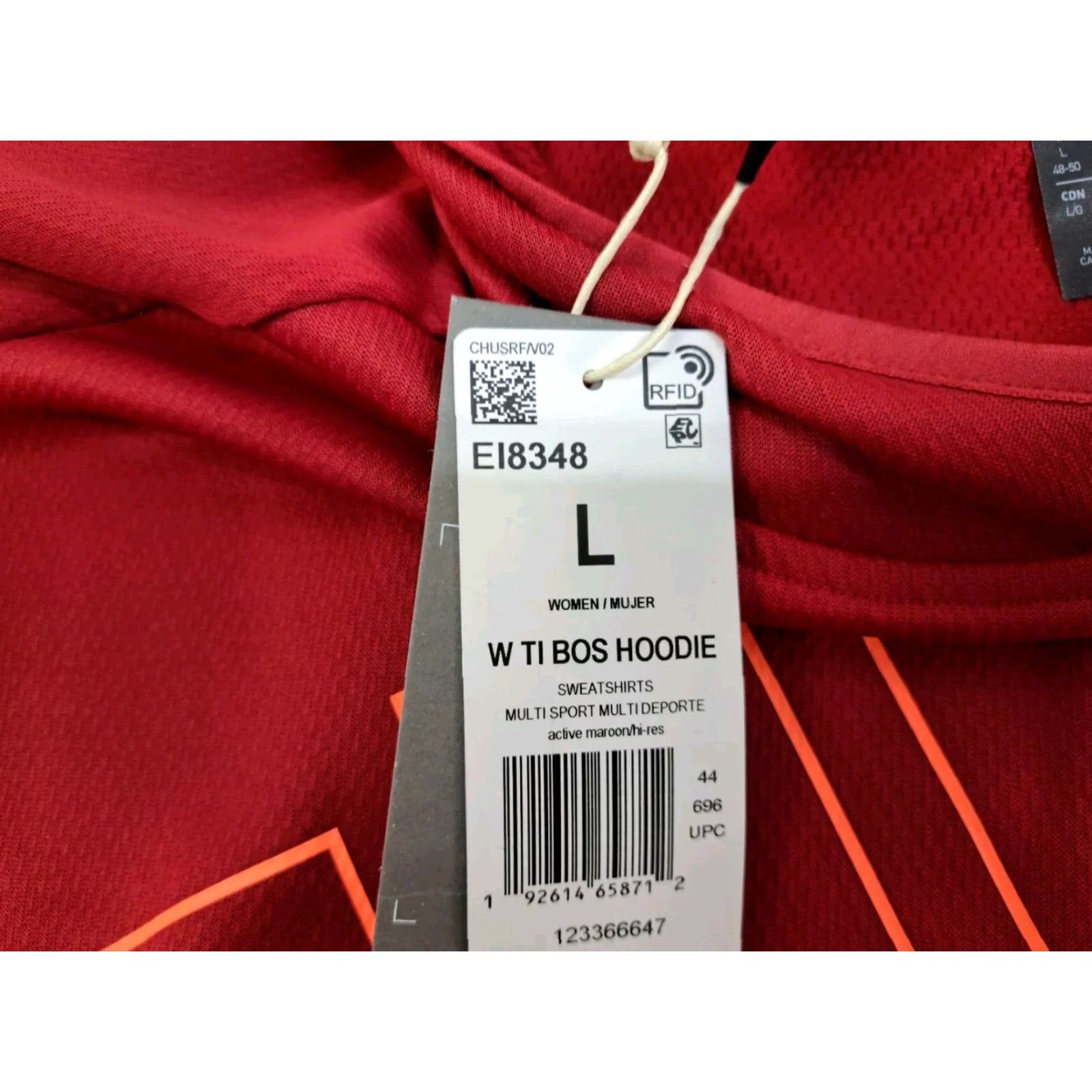 Adidas Adidas Womens Long Sleeve Hooded Pullover Maroon Climawarm Large #6373 Size L / US 10 / IT 46 - 2 Thumbnail