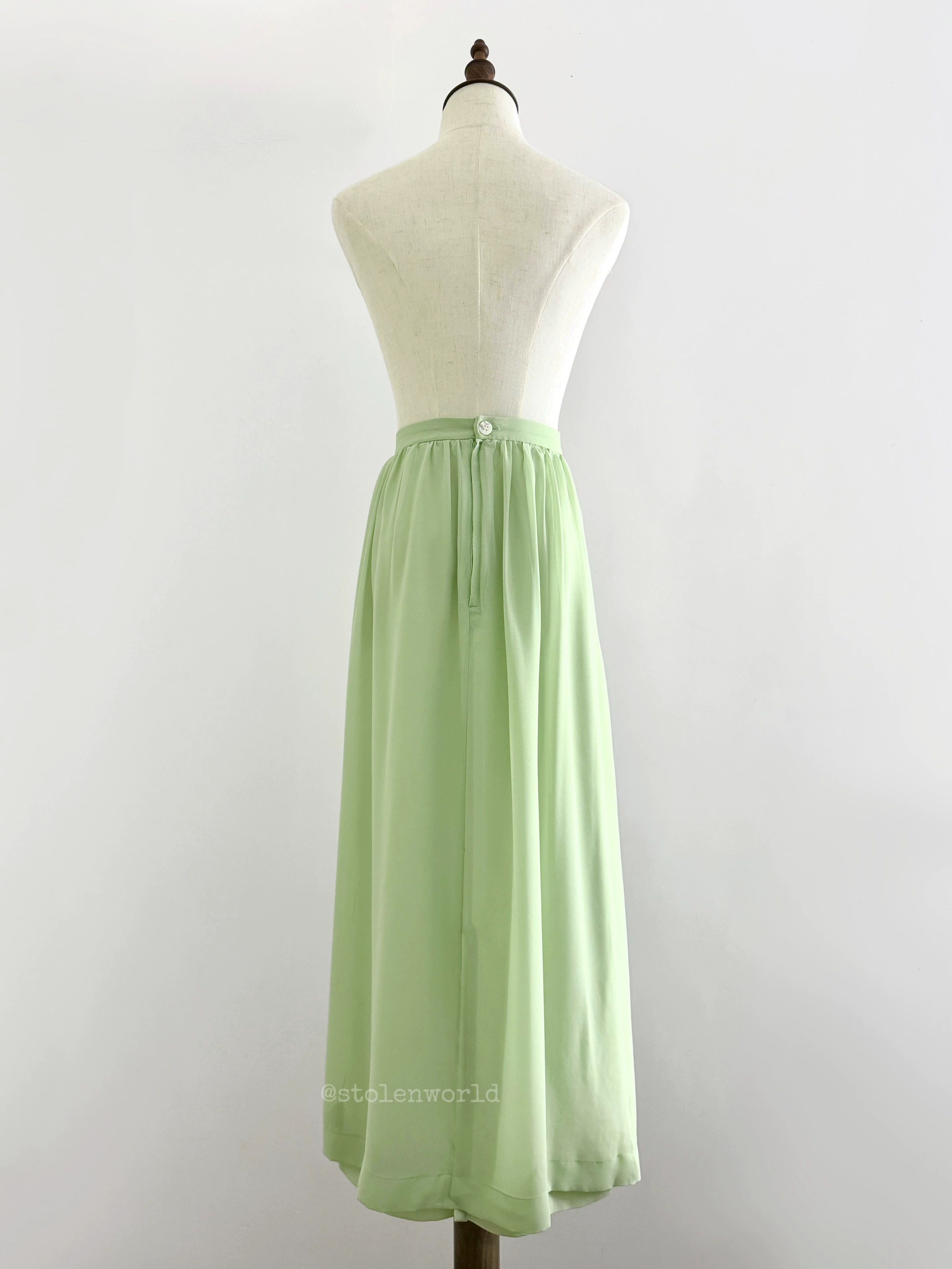 Comme des Garcons Comme des Garçons 1990 SS Emerald Green Chiffon Skirt Size 26" / US 2 / IT 38 - 6 Thumbnail