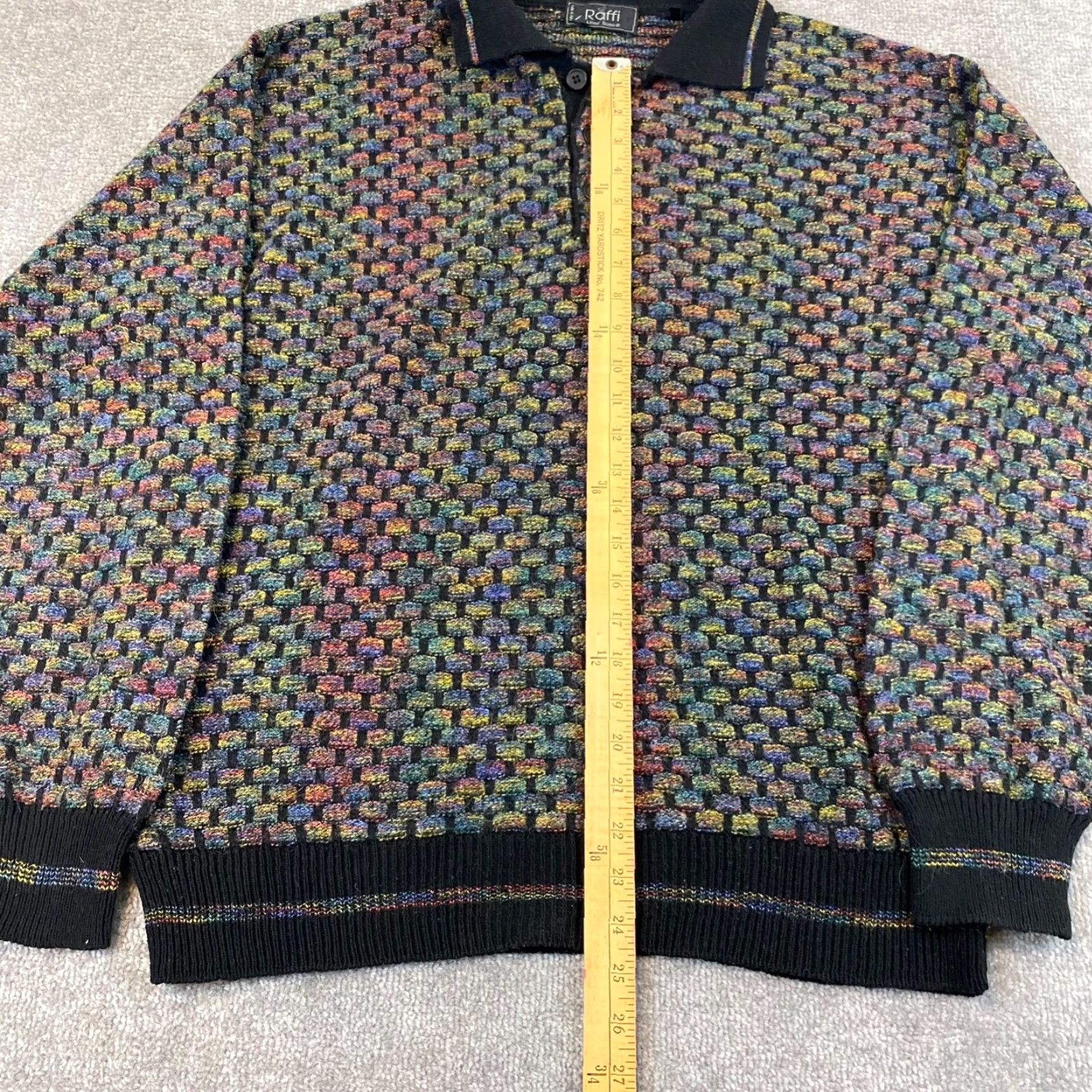 Vintage VINTAGE Linea Uomo Sweater Men's Large Geometric Knit Angora Wool Italy 90s Outerwear Mens L Size US L / EU 52-54 / 3 - 4 Thumbnail