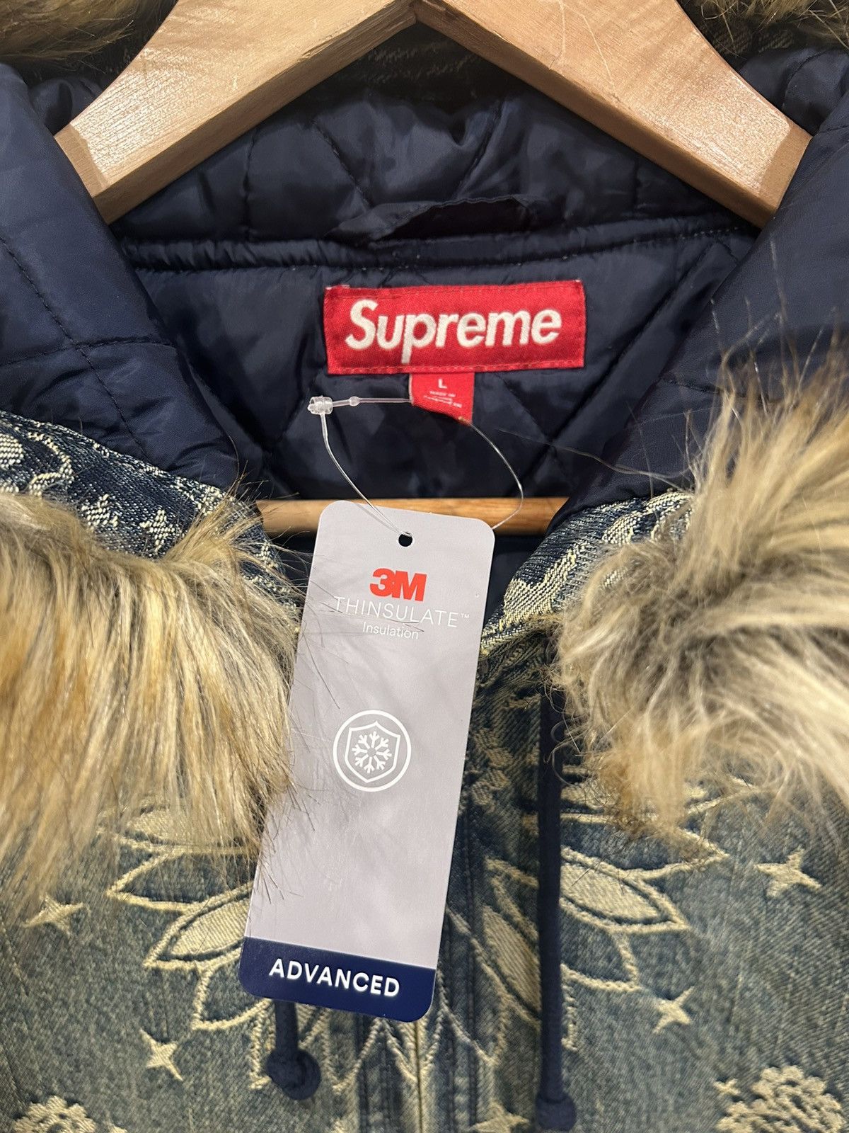 Supreme Supreme SS25 Bandana Jacquard Denim Hooded Work Jacket Size US L / EU 52-54 / 3 - 12 Thumbnail