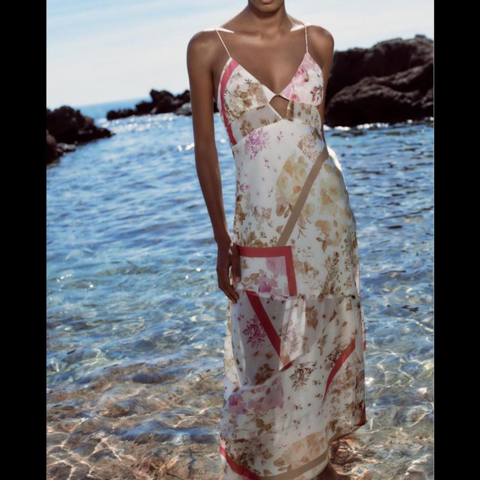 Zara Zara - [ ] Semi-Sheer Mixed Print Dress Size M / US 6-8 / IT 42-44 - 2 Thumbnail