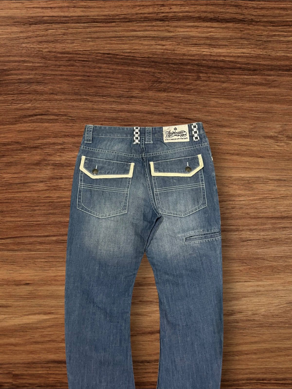 Japanese Brand ⚡️Sick⚡️Japanese Brand Jehova Checkered Distressed Curve Jeans Size US 32 / EU 48 - 6 Thumbnail