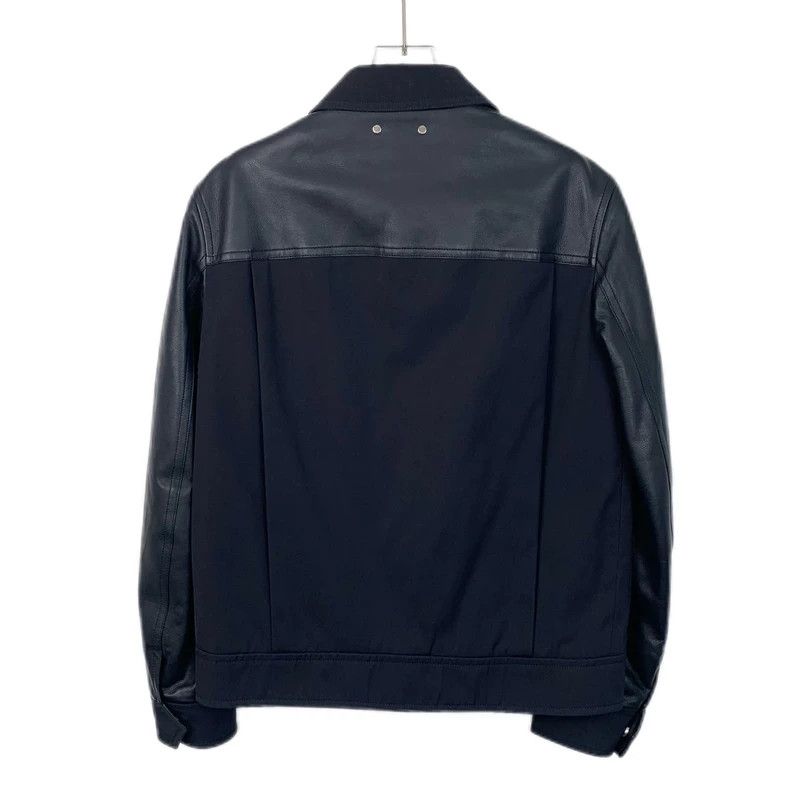 Louis Vuitton Louis Vuitton Dark Blue Cow Leather Patchwork Lapel Zip Le Size US S / EU 44-46 / 1 - 2 Thumbnail