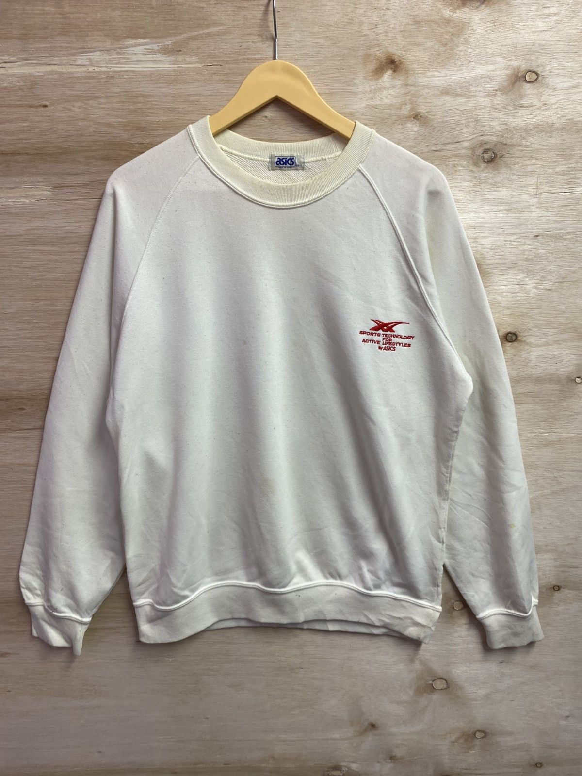 Asics vintage Asics sweatshirt with raglan sleeves and a red logo Size US XL / EU 56 / 4 - 1 Thumbnail
