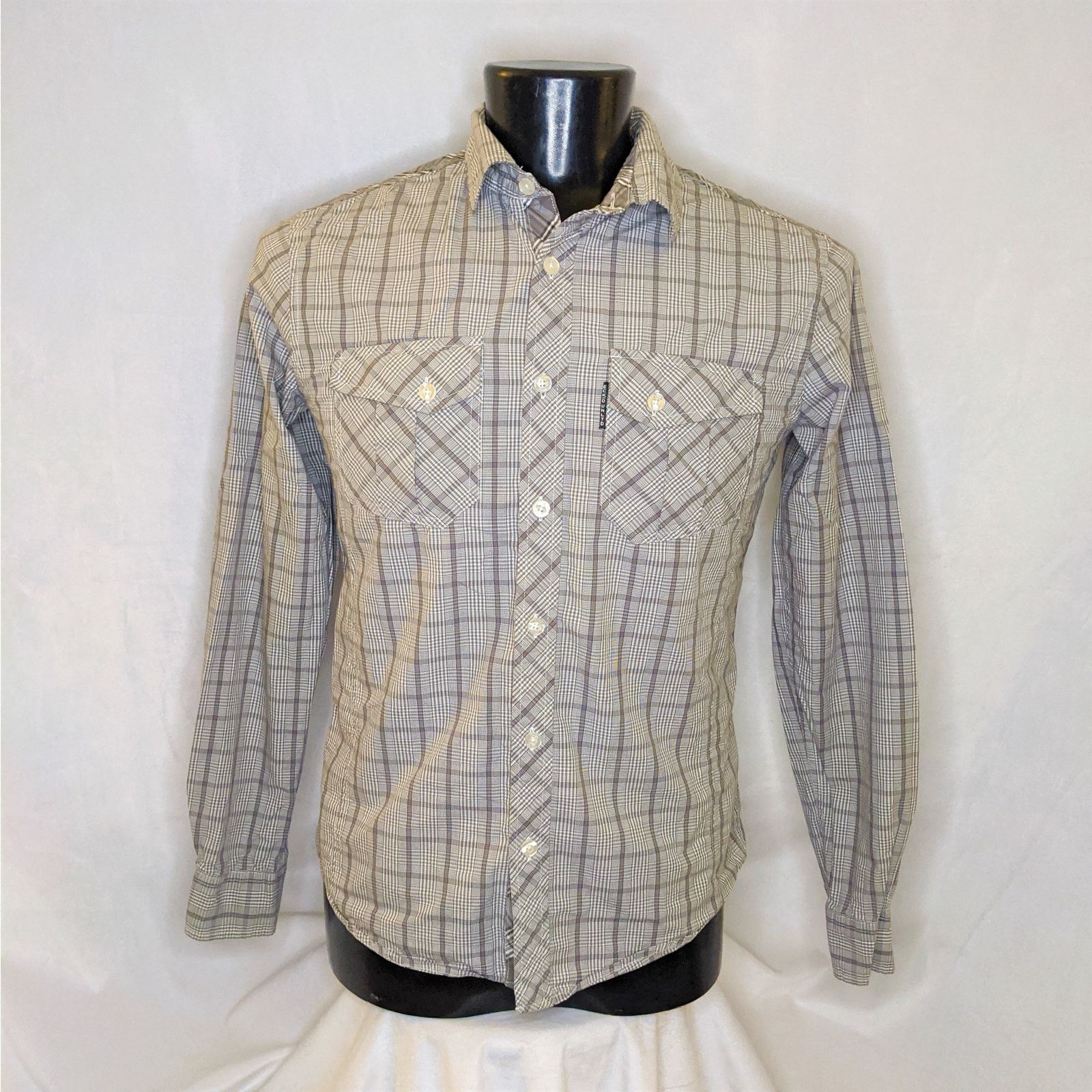 Ecko Unltd. Ecko Unltd Men's Striped Button Shirt Brown Medium Excellent Size US M / EU 48-50 / 2 - 1 Thumbnail