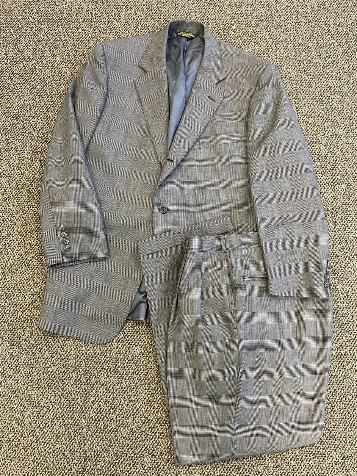 Brooks Brothers × Vintage Vintage Prince of Wales Check 3-Button Wool Suit Size 42R - 5 Thumbnail