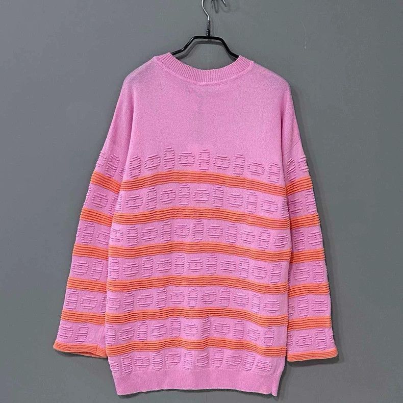 Hermes New Pink Cashmere Sweater with Stripes-2506 Size S / US 4 / IT 40 - 3 Thumbnail