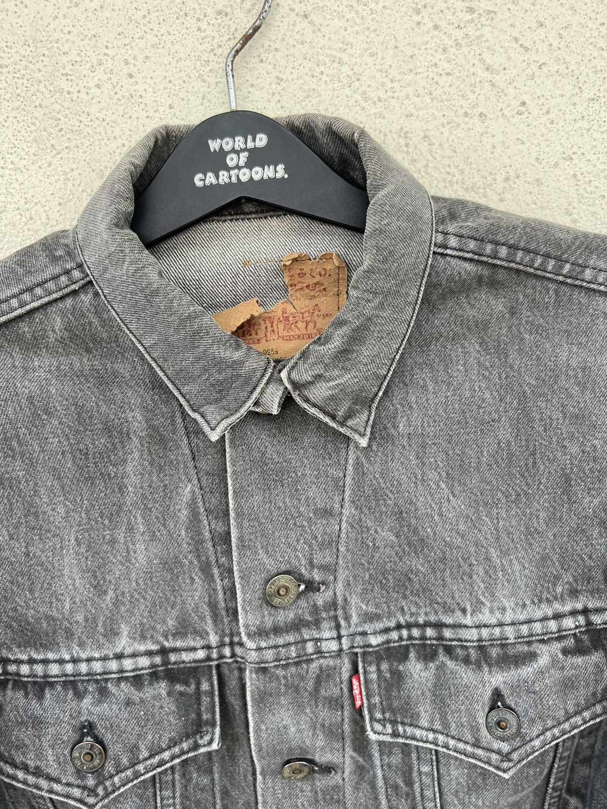 Levi's Vintage 80s Levi’s 75505 Faded Black Denim Trucker Jacket Size US S / EU 44-46 / 1 - 2 Thumbnail