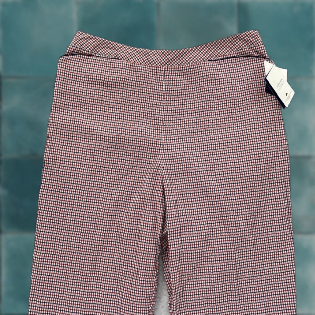 Liz Claiborne Liz Claiborne Liz Sport Pants Women's 14 Red Plaid Lightweight Casual Regular Inseam 28 in Front Flat Front Stretch Pockets NWT Size 36" / US 14 / IT 50 - 1 Thumbnail