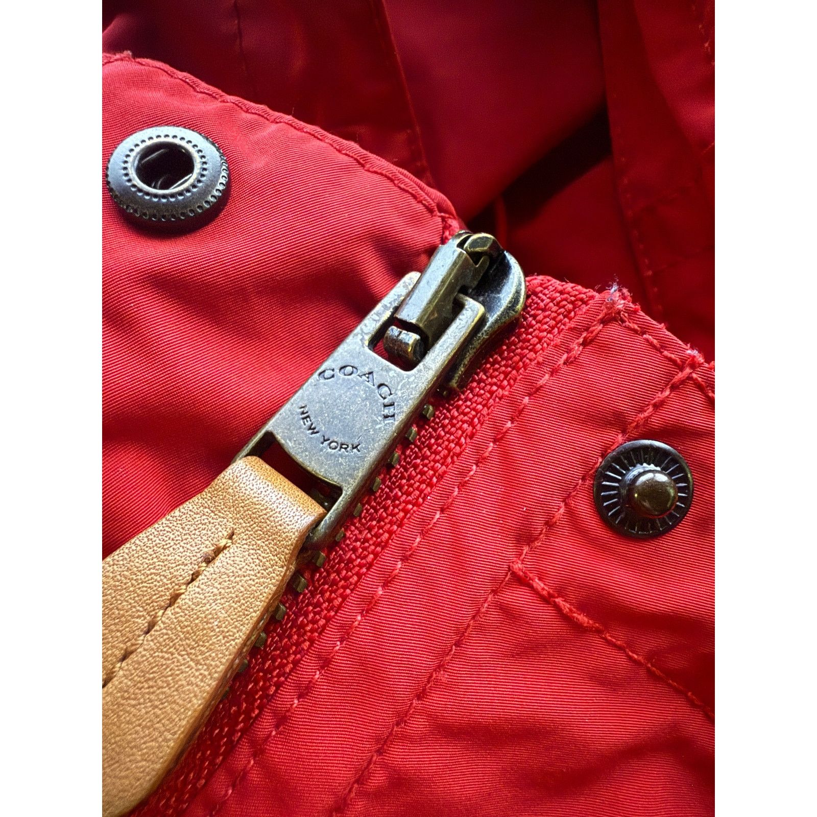 Coach Coach Women’s Rain Jacket Hooded Coat Red Large Size L / US 10 / IT 46 - 2 Thumbnail