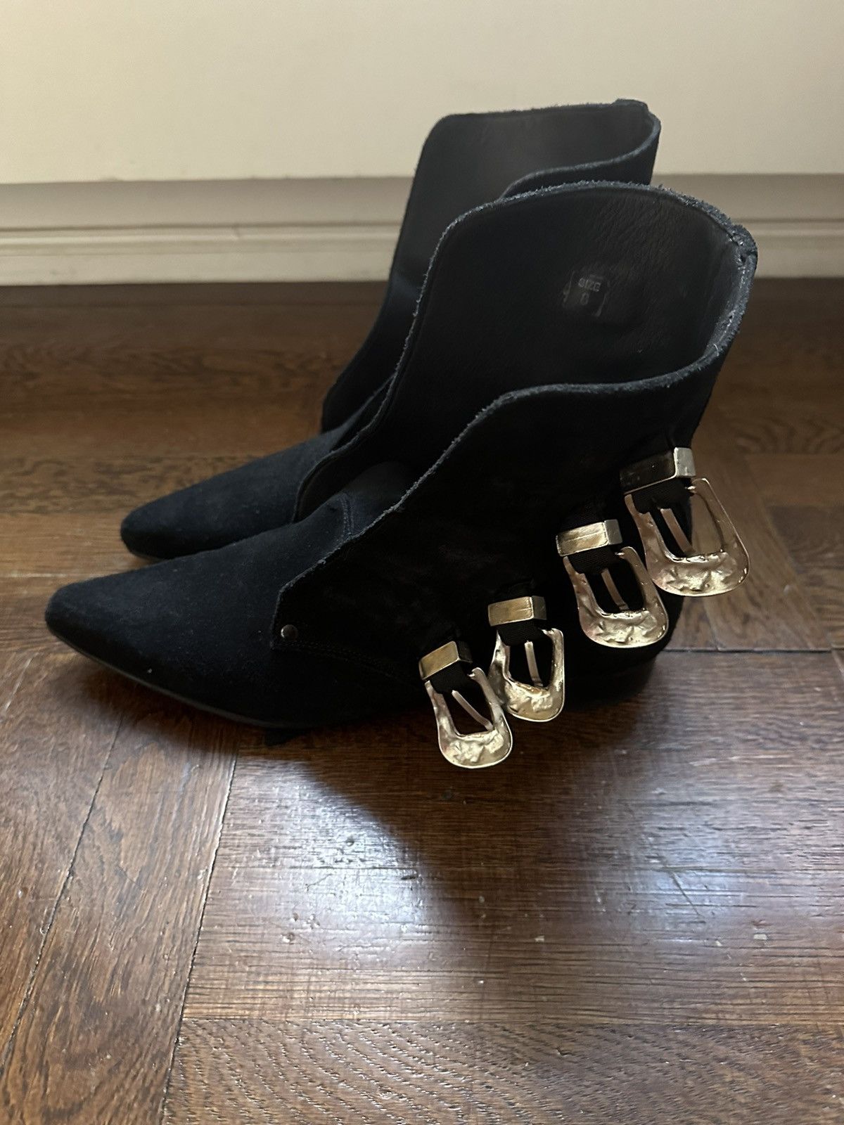 Other LAST DROP Hand Made Suede Western Buckle Boot Winklepickers Size US 9 / EU 42 - 4 Thumbnail