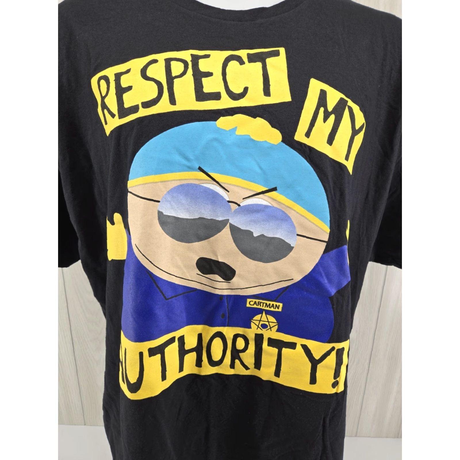 Vintage South Park Cartman Respect My Authority Black T Shirt 2XL Mens Short Sleeve Crew Neck Graphic Print 90s Comedy Central Size US XXL / EU 58 / 5 - 3 Thumbnail