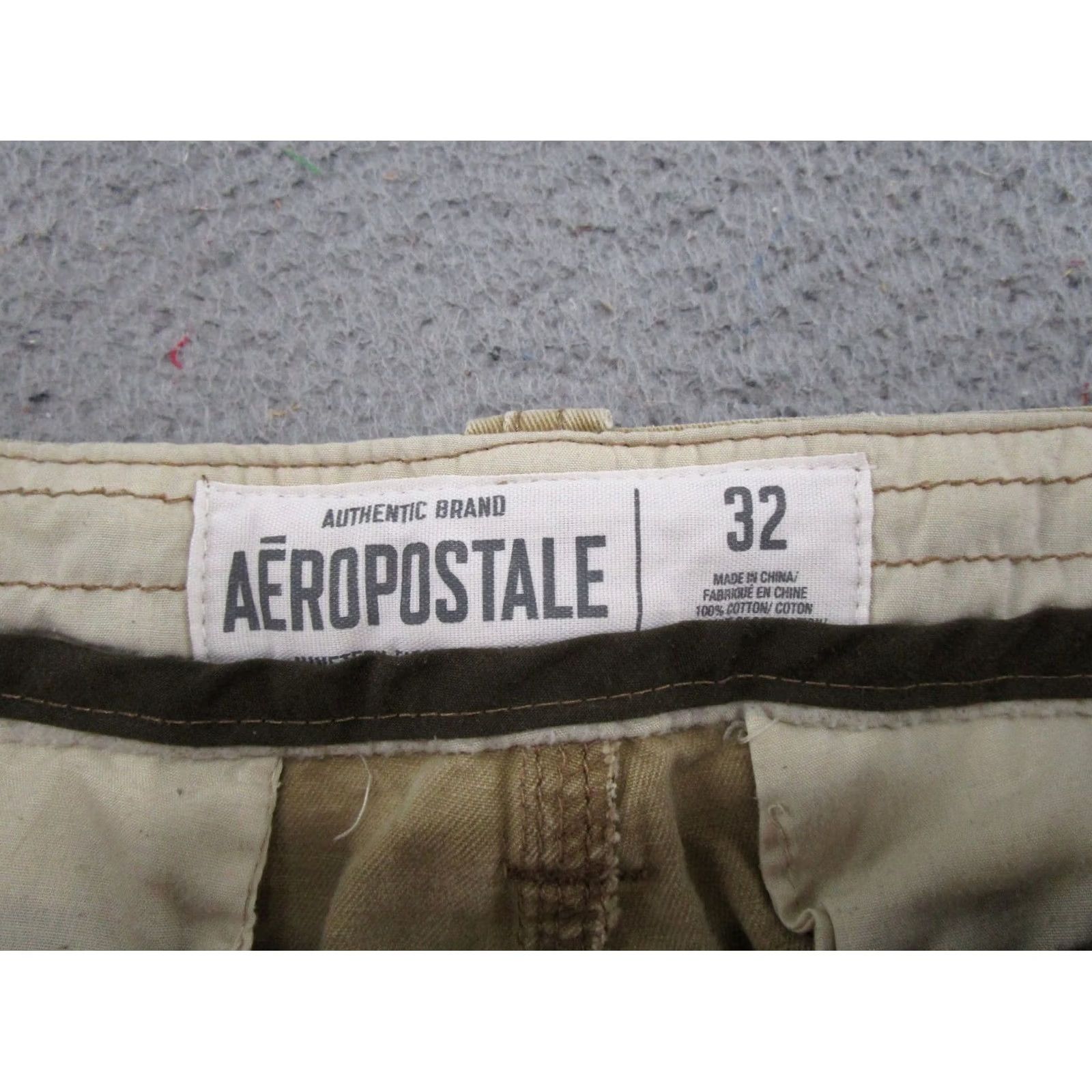 Vintage VINTAGE Aeropostale Mens Baggy Drawstring Cargo Shorts Size 32 Beige Cotton Cargo Pocket 90s Summer Mens Size US 32 / EU 48 - 2 Thumbnail