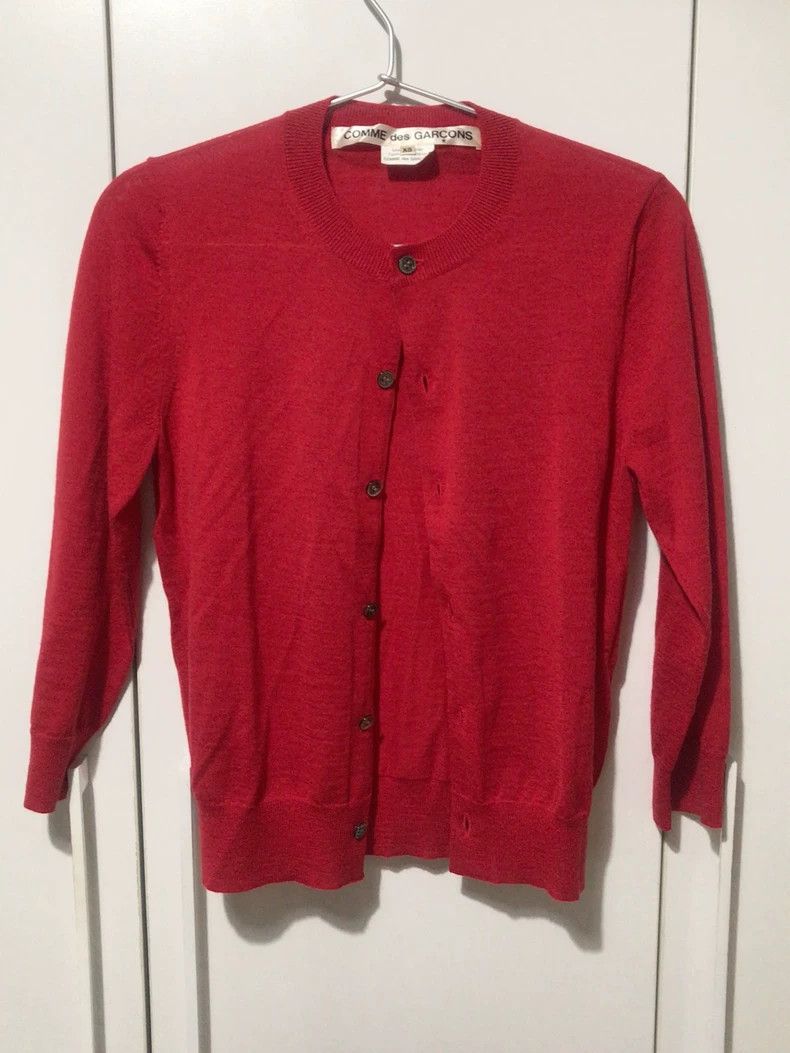 Comme des Garcons Comme des Garcons Knitted cardigan coat is red Size XS / US 0-2 / IT 36-38 - 1 Thumbnail