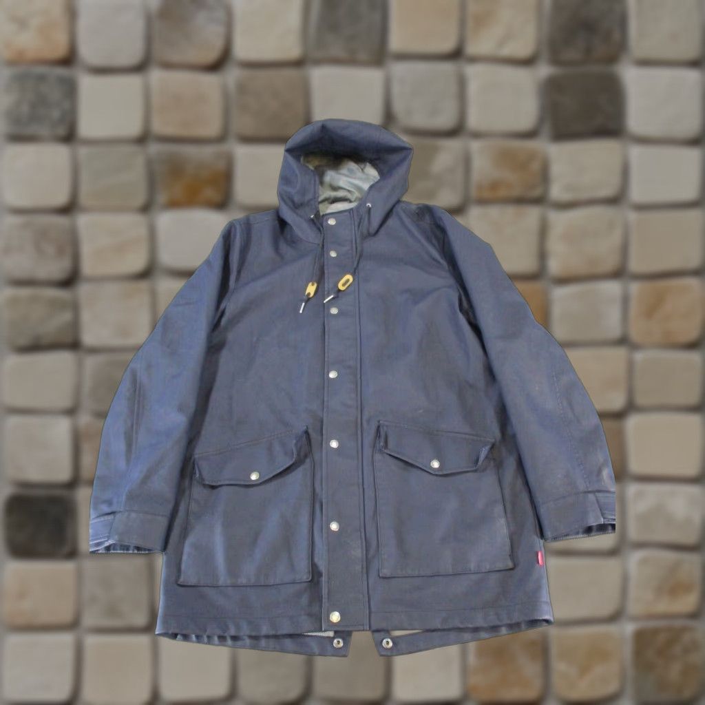 Levi's VINTAGE Levi'S Rain Coat Womens Large Blue Faux Leather Coat Rain Coat Jacket Long Sleeve Zip Size L / US 10 / IT 46 - 1 Thumbnail
