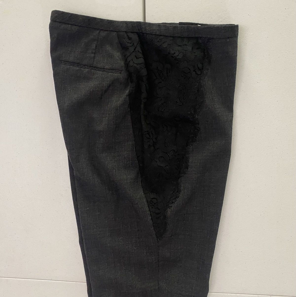 Elie Tahari Elie Tahari Women's Asphalt Black Wool Black Laced Side Pant Size 30" / US 8 / IT 44 - 5 Thumbnail