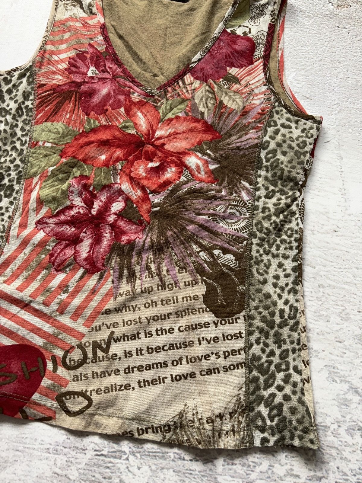 Vintage Vintage mesh leopard printed mixed tank top Size M / US 6-8 / IT 42-44 - 3 Thumbnail