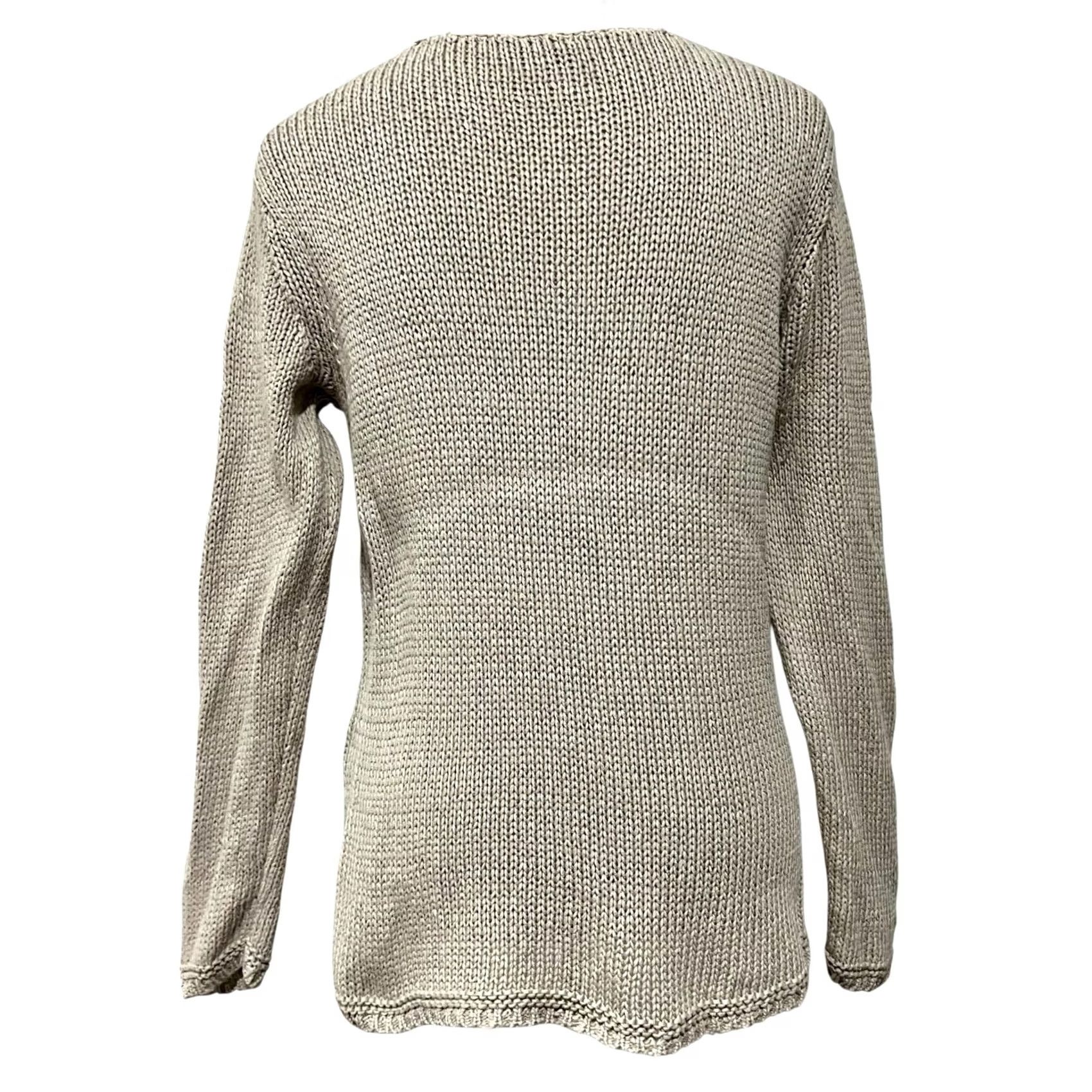 J. Jill VINTAGE J. Jill Women's Sweater Pullover Tunic XL Beige Mercerized Cotton Long Sleeve Size XL / US 12-14 / IT 48-50 - 5 Thumbnail