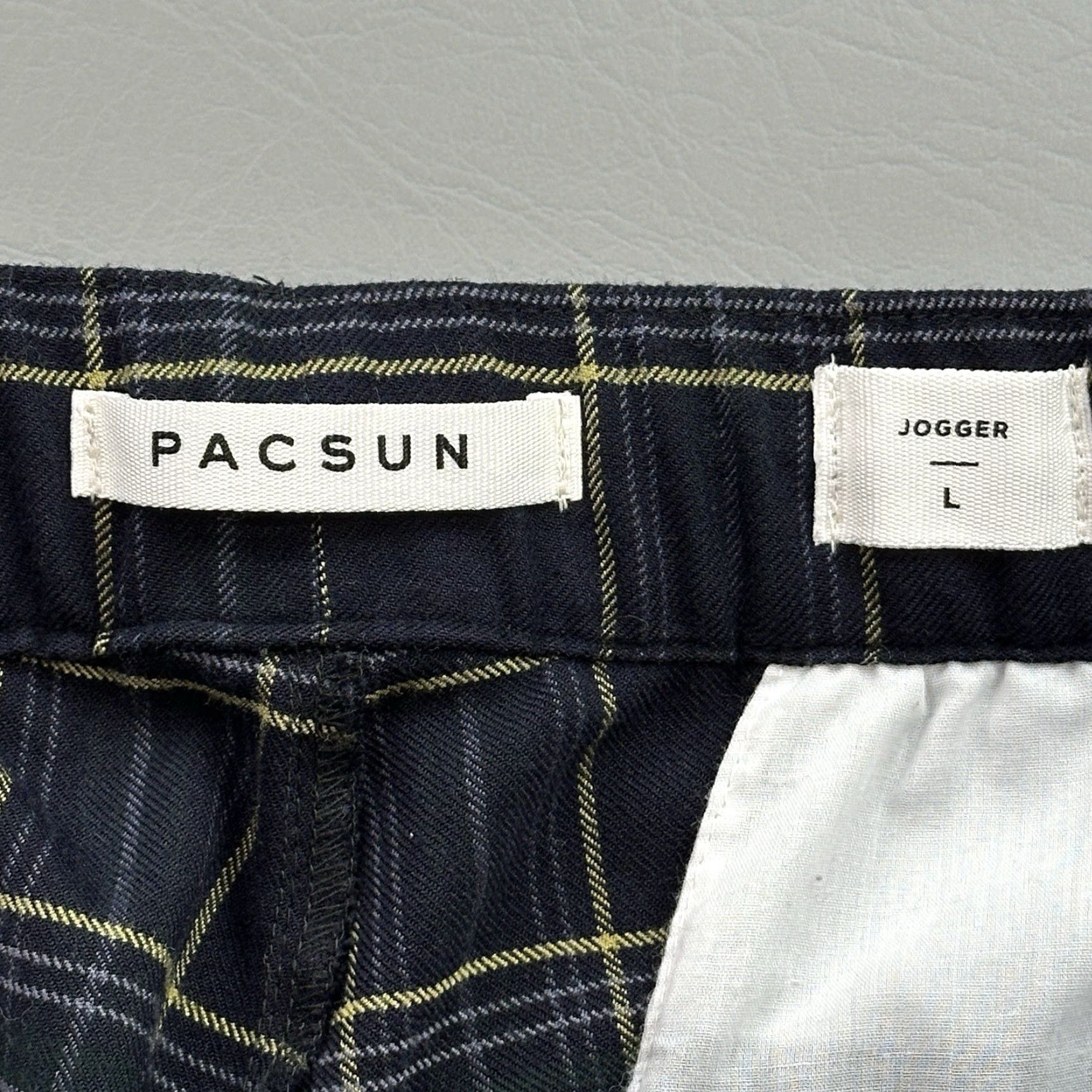 Pacsun Pacsun Pants Mens Large Blue Plaid Drawstring Stretch Casual Active Size US 33 - 6 Thumbnail