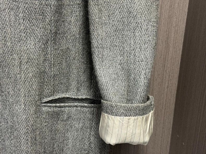 Yohji Yamamoto Yohji Yamamoto size m 94aw tweed fishbone four-button blaz Size 38R - 5 Thumbnail