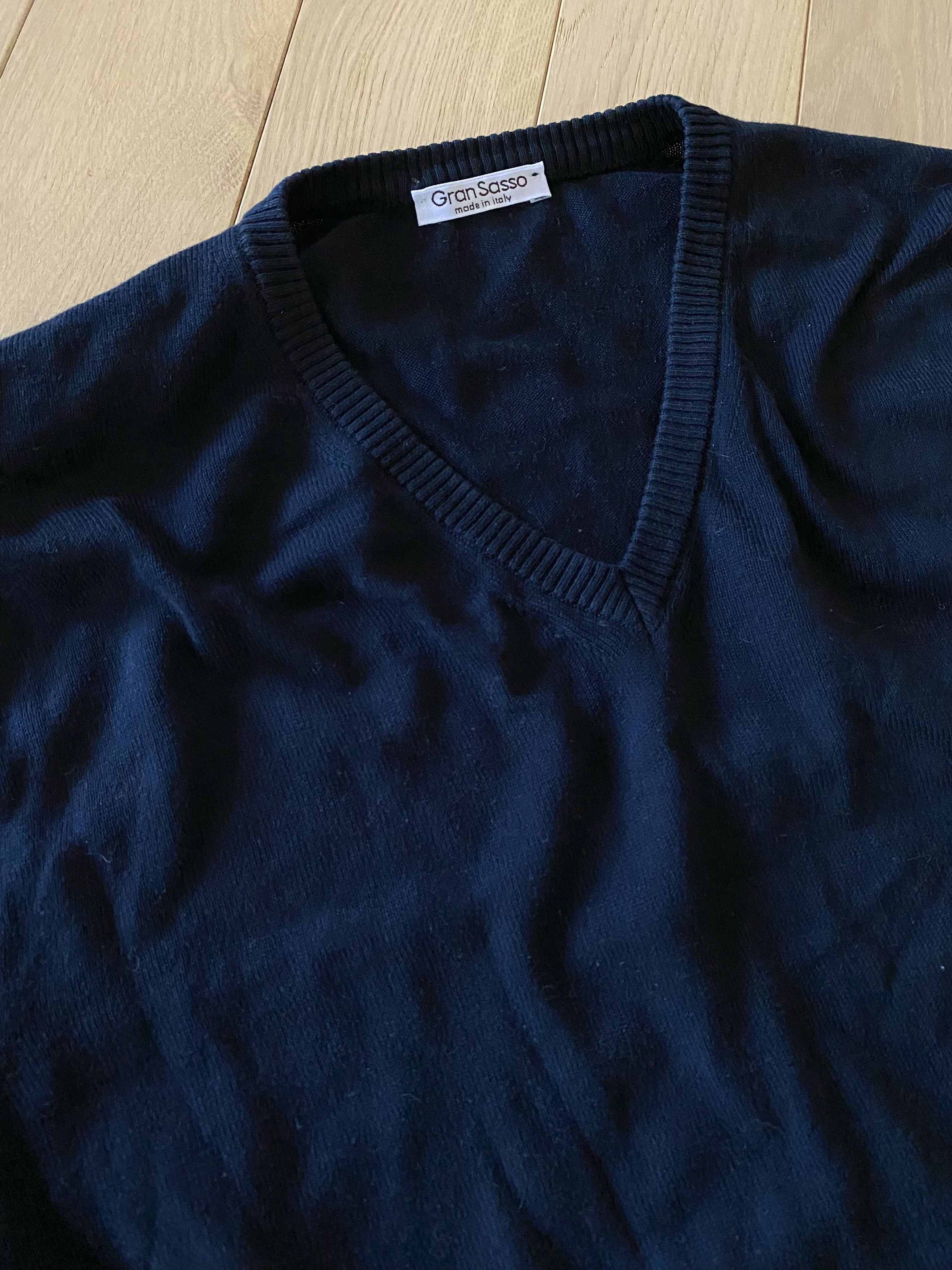 Gran Sasso Loose fiiting navy cotton knit vest Size US XL / EU 56 / 4 - 4 Thumbnail