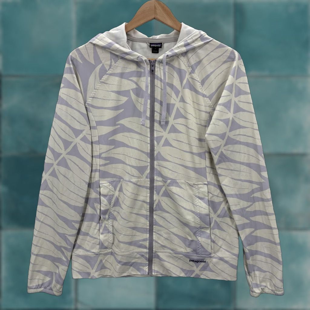 Patagonia Patagonia Womens Hoodie Full Zip Lightweight Purple Leaf Print Pockets M Size M / US 6-8 / IT 42-44 - 1 Thumbnail