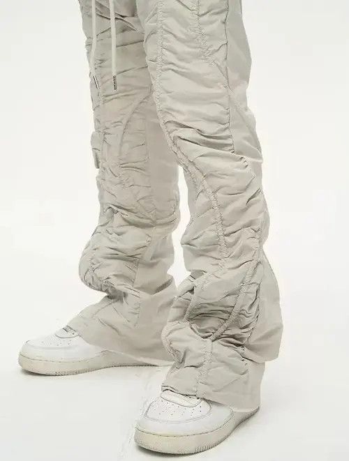 Other Beige Stack Plated Wide Flared Sweatpants Size US 32 / EU 48 - 5 Thumbnail