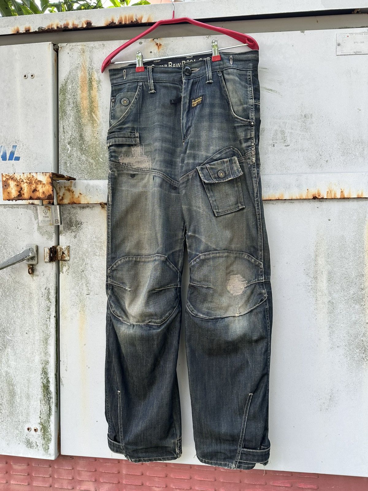 Vintage 👹Vintage G-Star Raw Thrashed Baggy Jeans Size US 30 / EU 46 - 2 Thumbnail