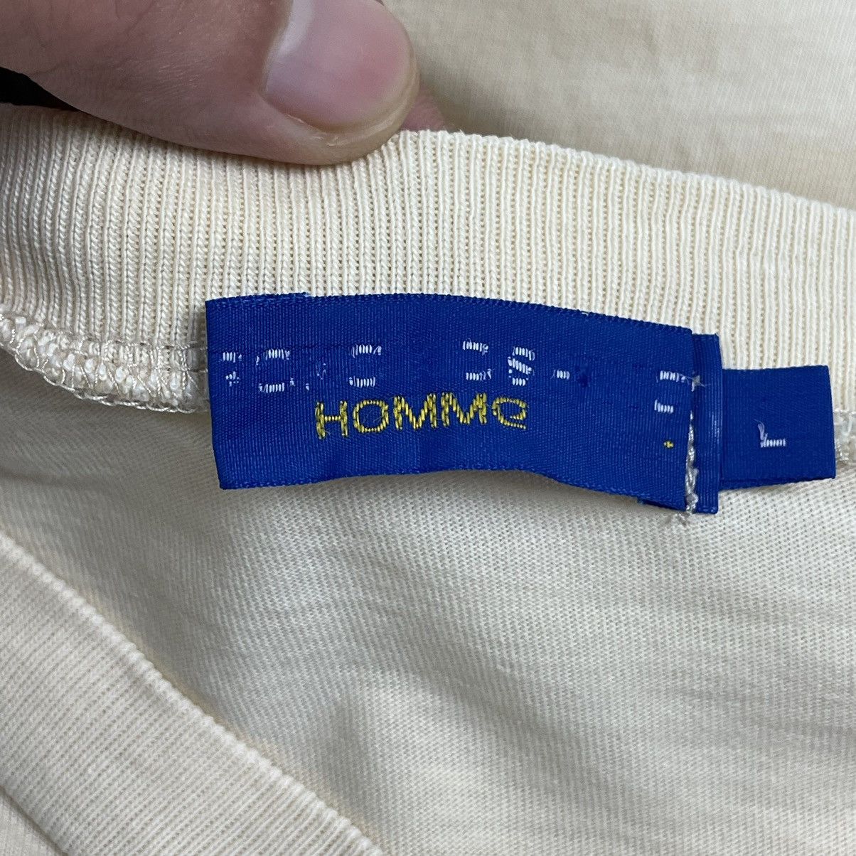 Hiroko Koshino Homme 🔥LAST PRICE🔥 Vintage Hiroko Koshino Homme BeigeTee Size US L / EU 52-54 / 3 - 15 Thumbnail