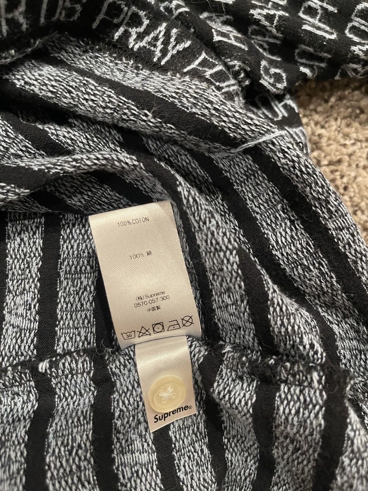 Supreme Supreme Pray For Us Jacquard Polo SS18 Size US L / EU 52-54 / 3 - 5 Thumbnail