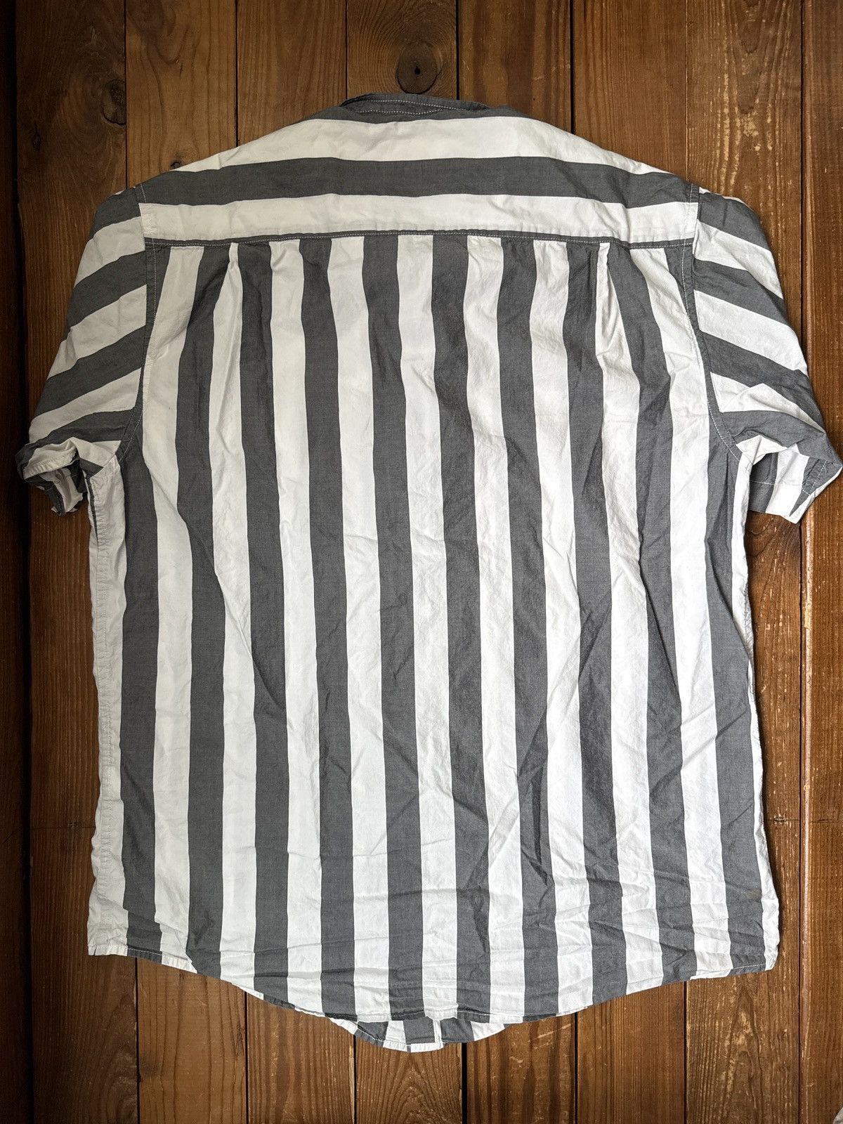 Supreme Supreme Black White Striped Button Short Sleeve Shirt SS11 Size US L / EU 52-54 / 3 - 4 Thumbnail