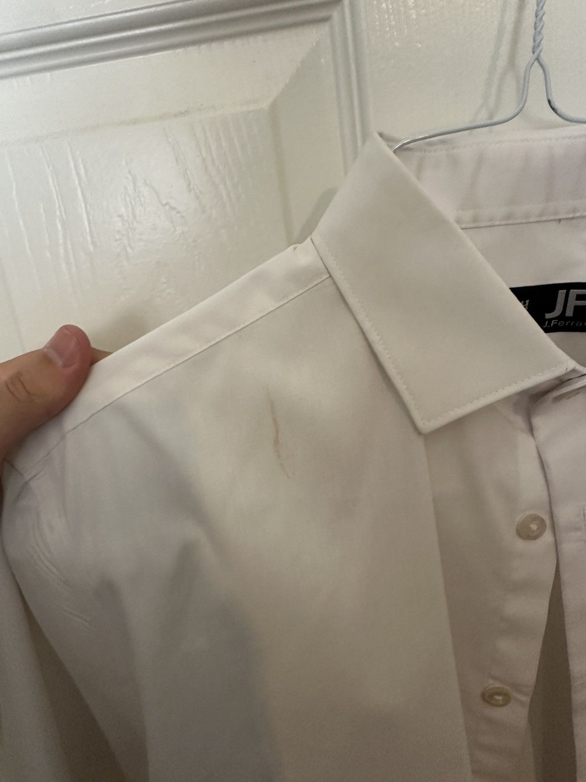 J Ferrar JF J Ferrar Slim Stretch Dress Shirt White Mens M 15-15.5 Size US M / EU 48-50 / 2 - 7 Thumbnail