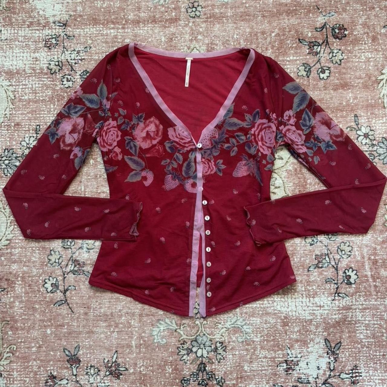 Free People Free People Home Grown Mesh Cardi Size XS / US 0-2 / IT 36-38 - 1 Thumbnail